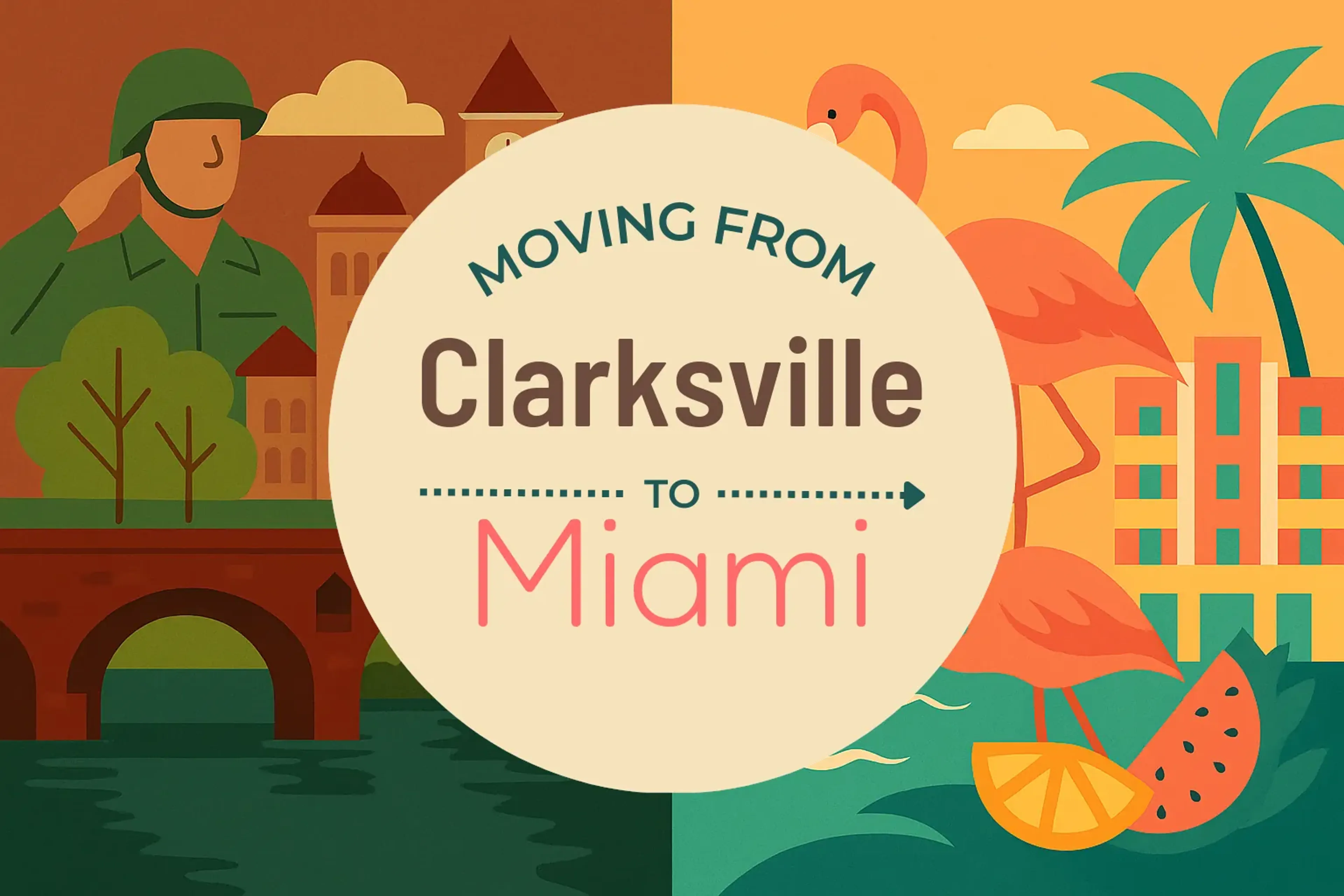 Side-by-side comparison of Clarksville to Miami moving companies