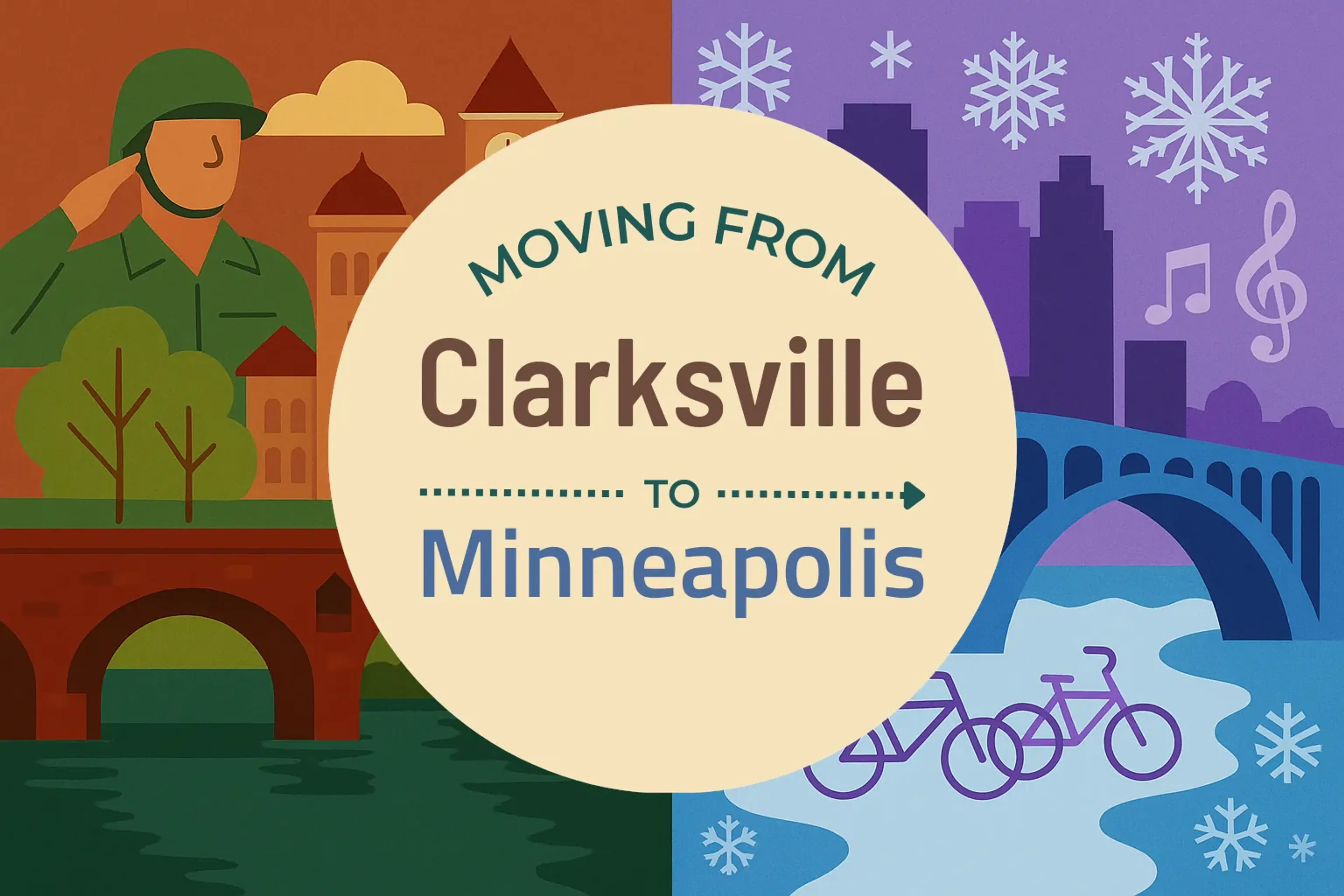 Side-by-side comparison of Clarksville to Minneapolis moving companies