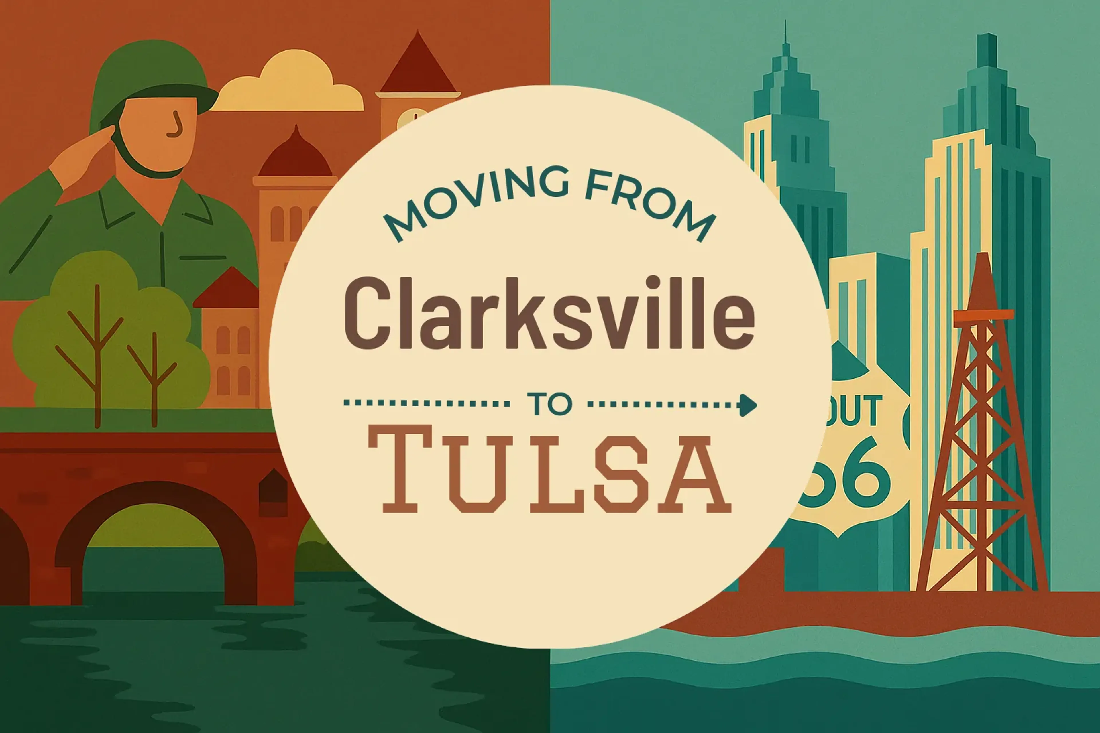 Side-by-side comparison of Clarksville to Tulsa moving companies