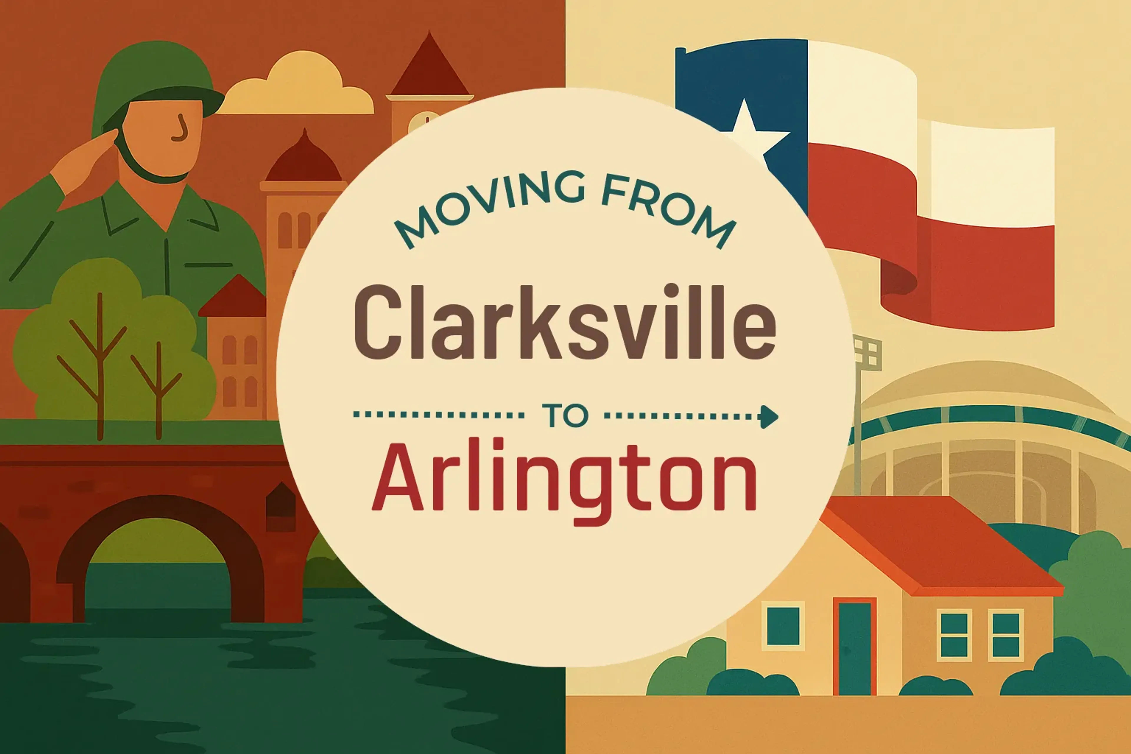 Side-by-side comparison of Clarksville to Arlington moving companies