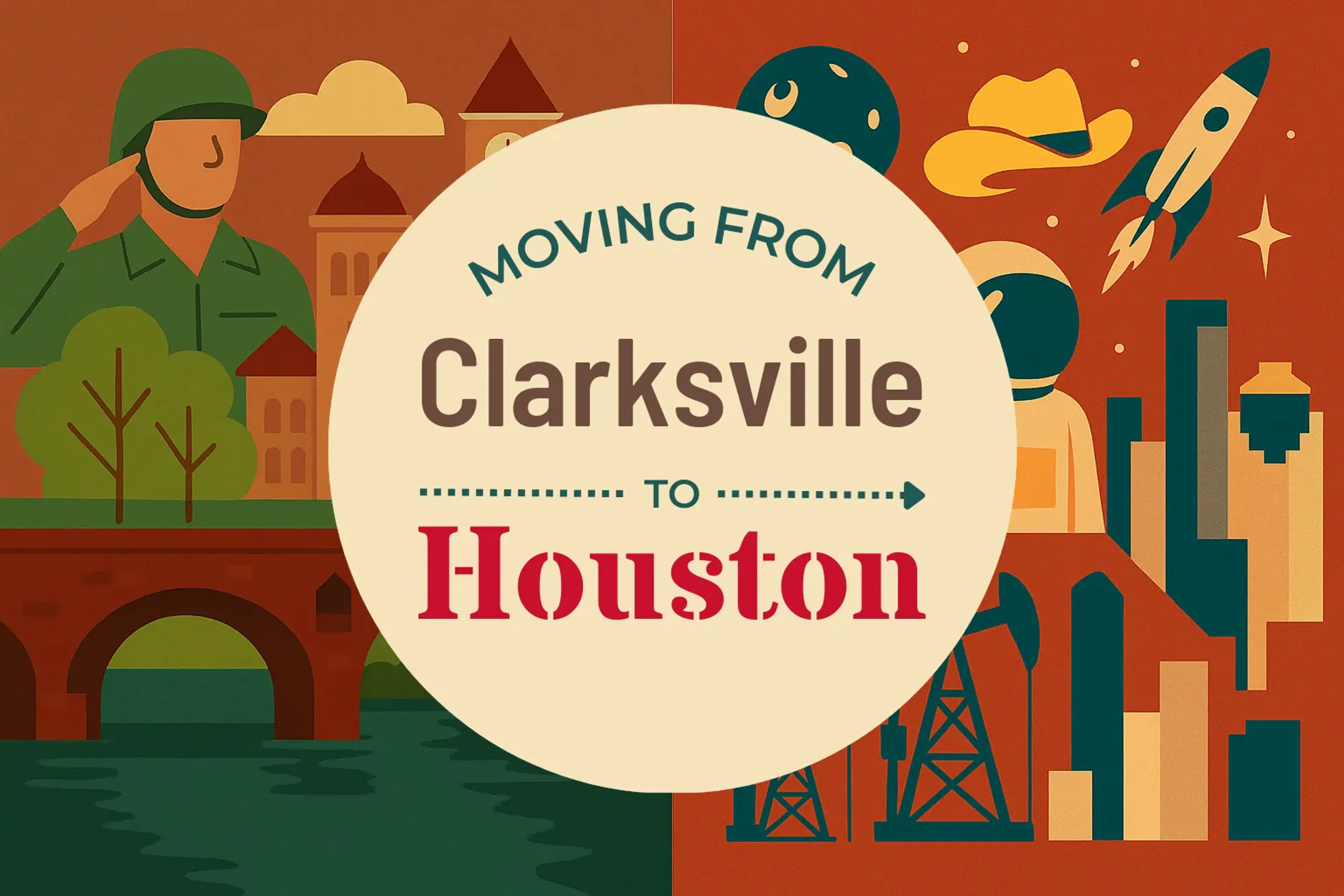 Side-by-side comparison of Clarksville to Houston moving companies