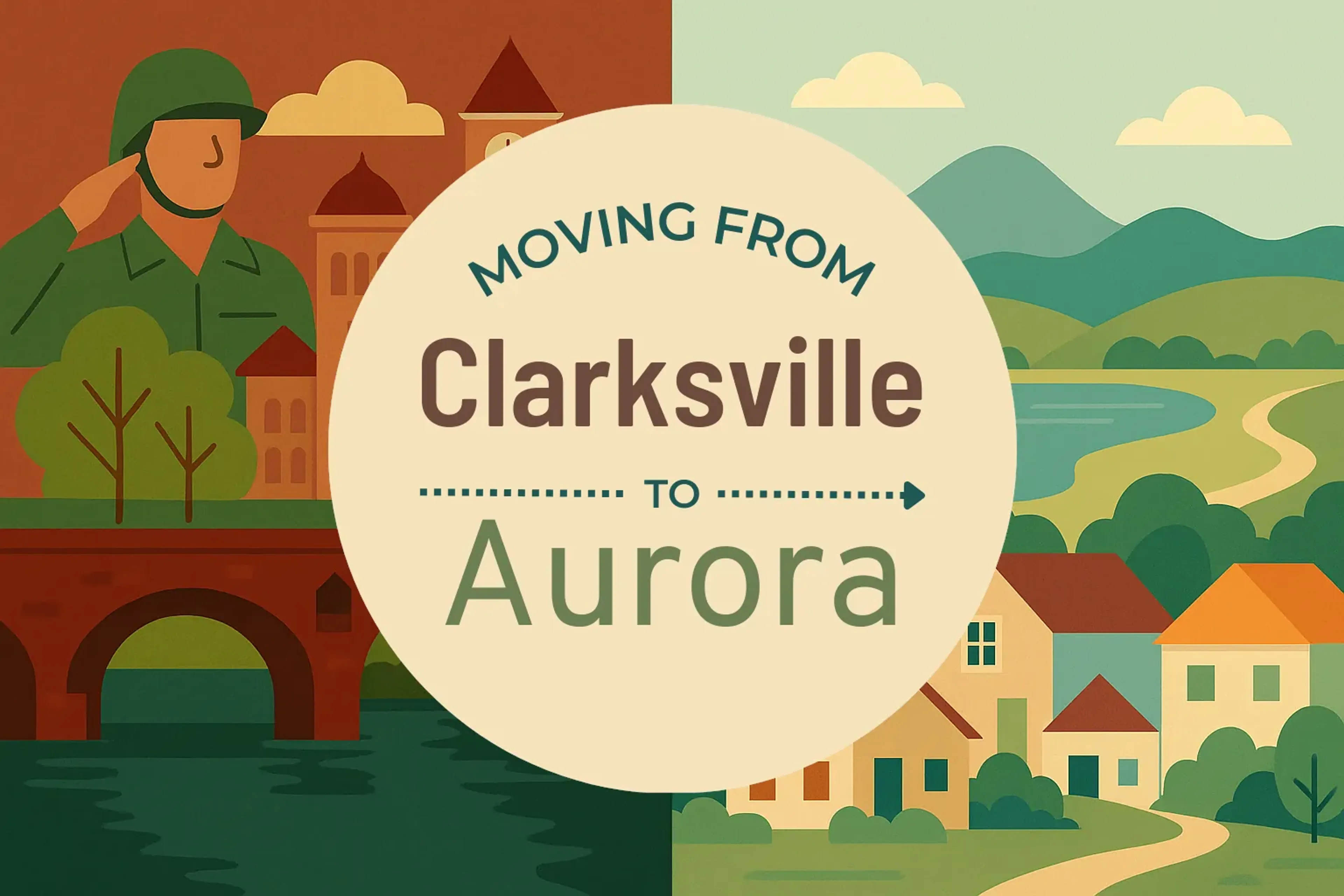 Side-by-side comparison of Clarksville to Aurora moving companies