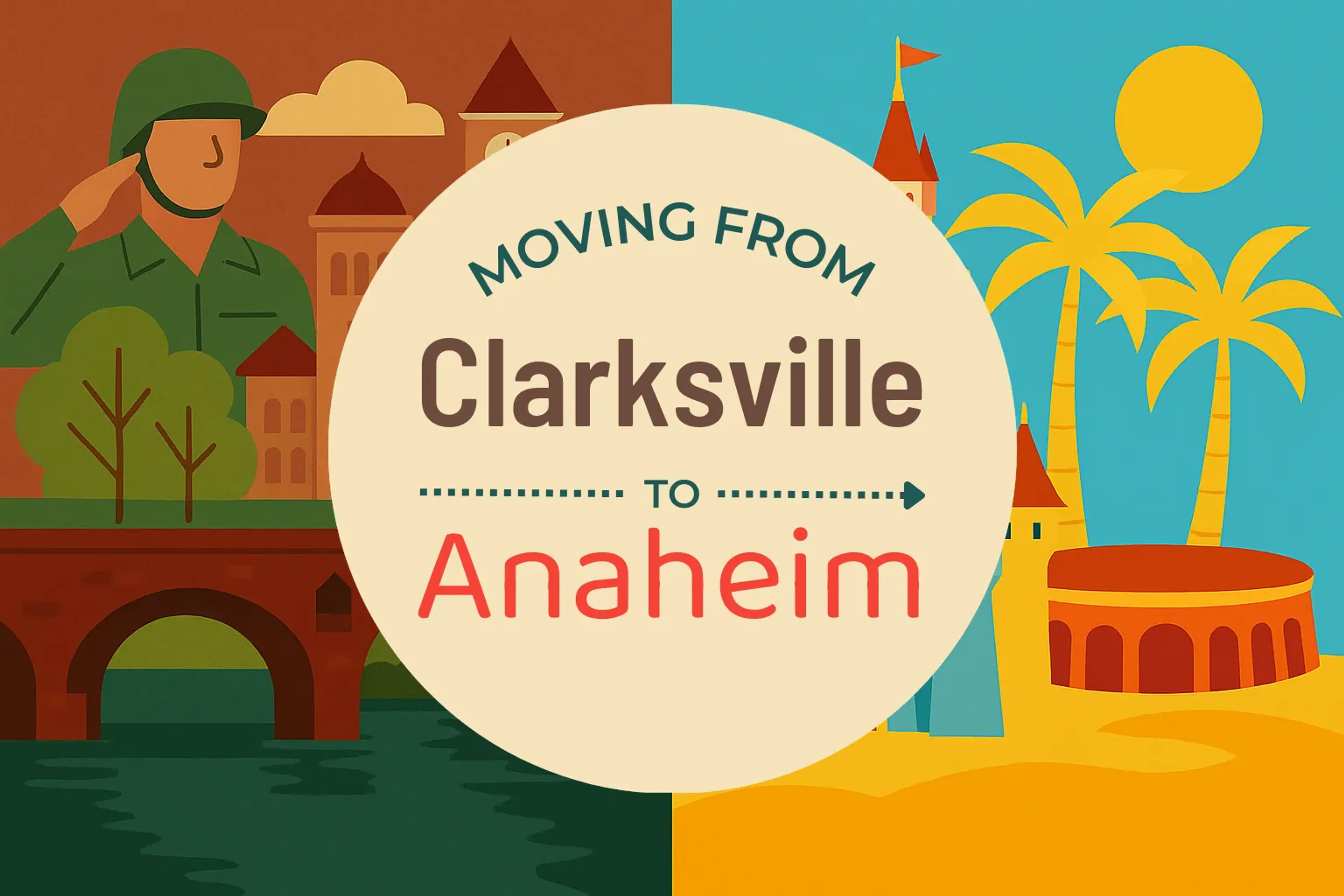 Side-by-side comparison of Clarksville to Anaheim moving companies
