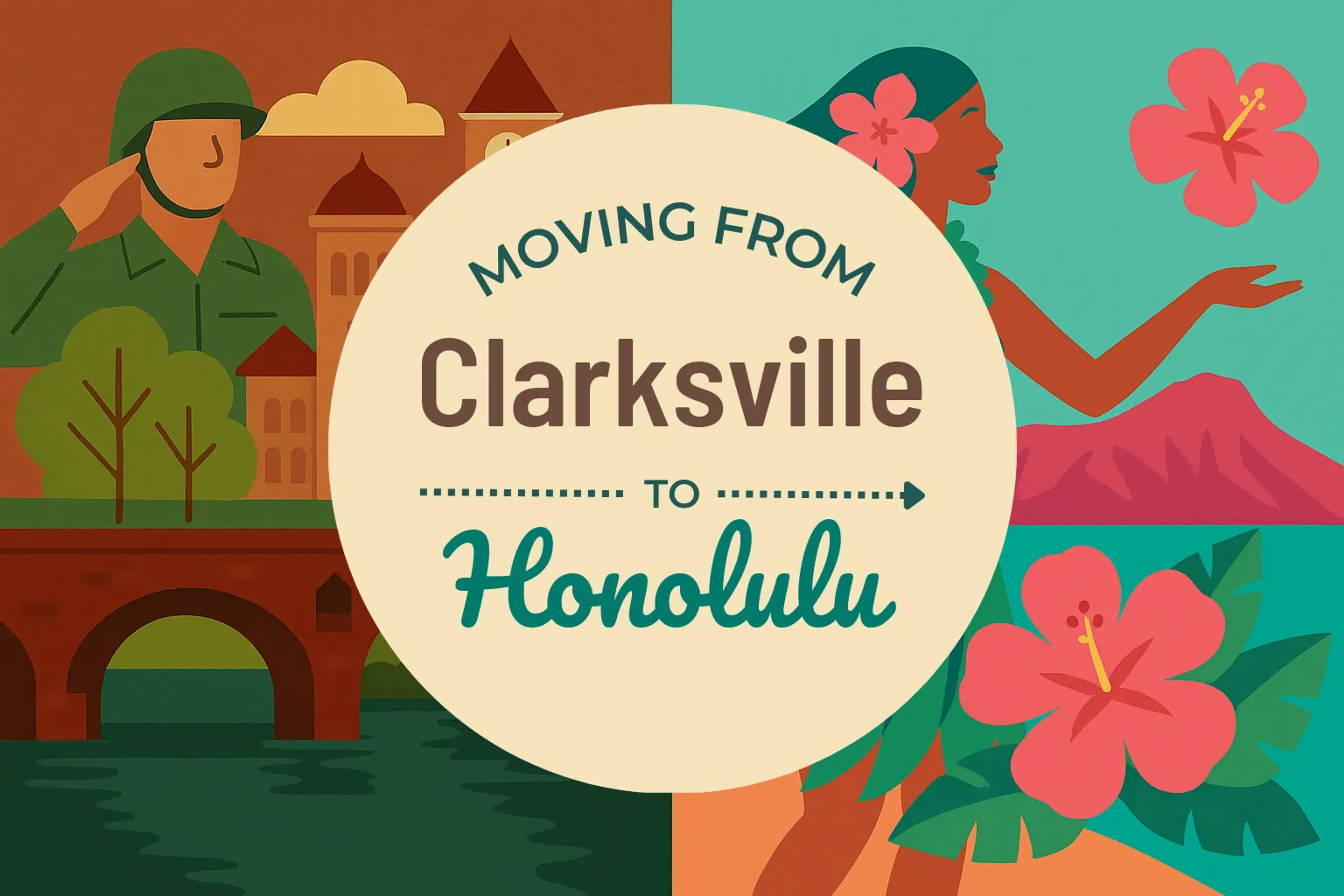 Side-by-side comparison of Clarksville to Honolulu moving companies
