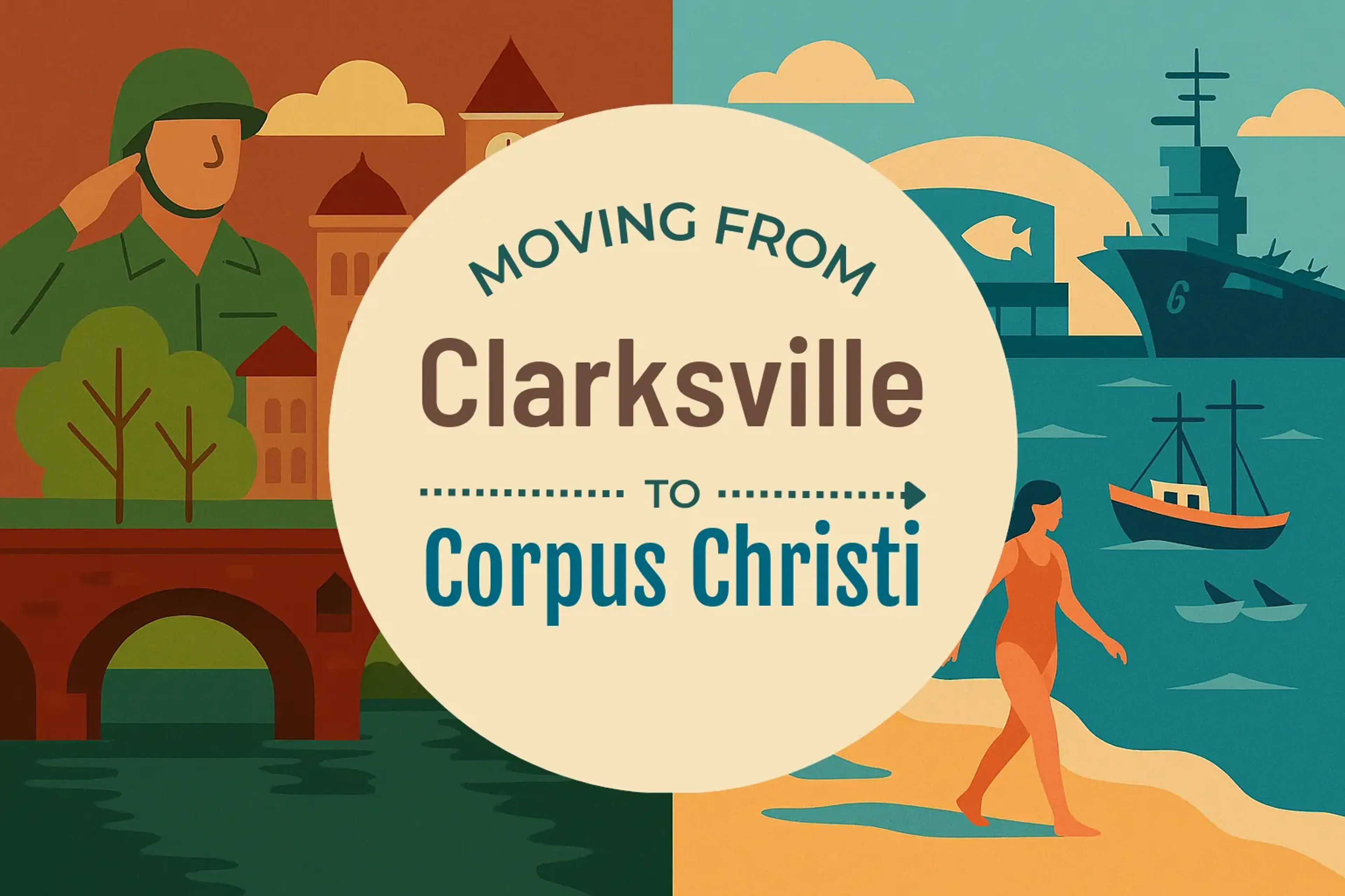 Side-by-side comparison of Clarksville to Corpus Christi moving companies