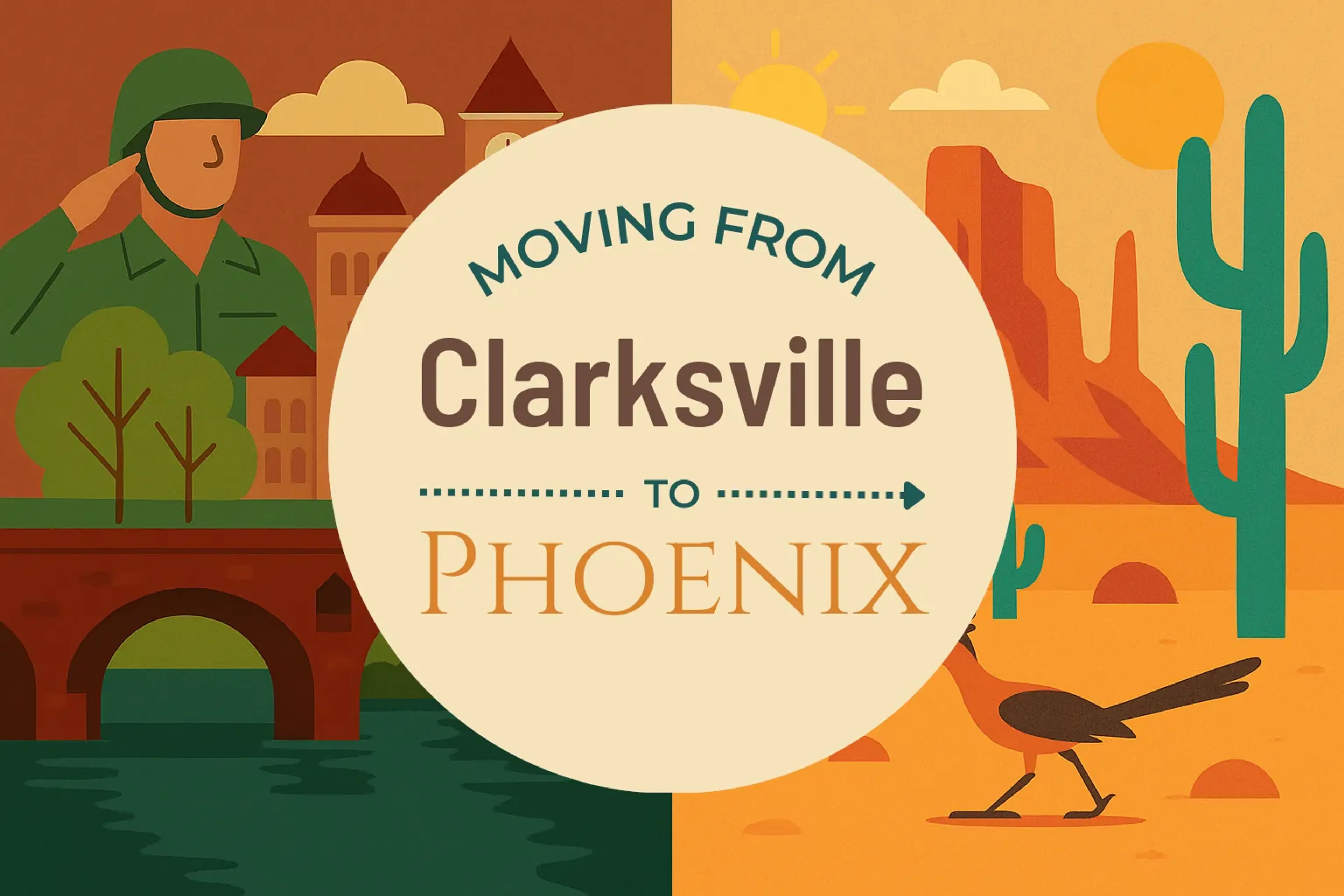 Side-by-side comparison of Clarksville to Phoenix moving companies