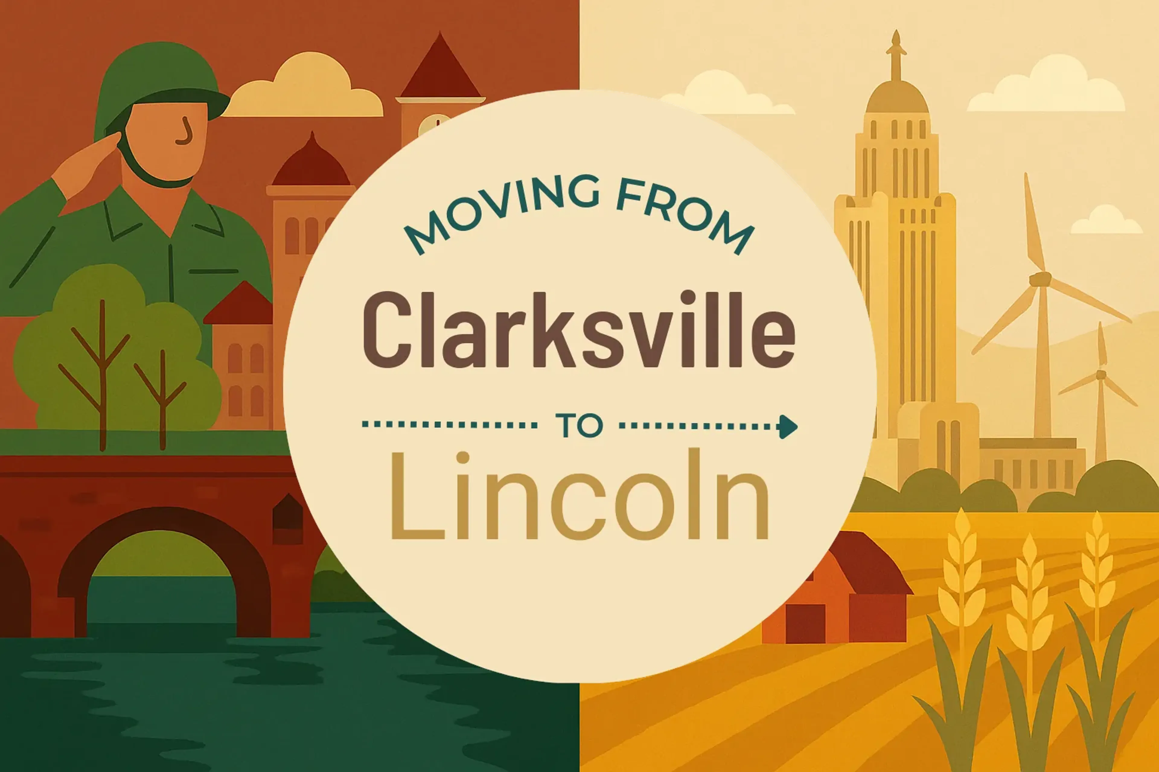 Side-by-side comparison of Clarksville to Lincoln moving companies