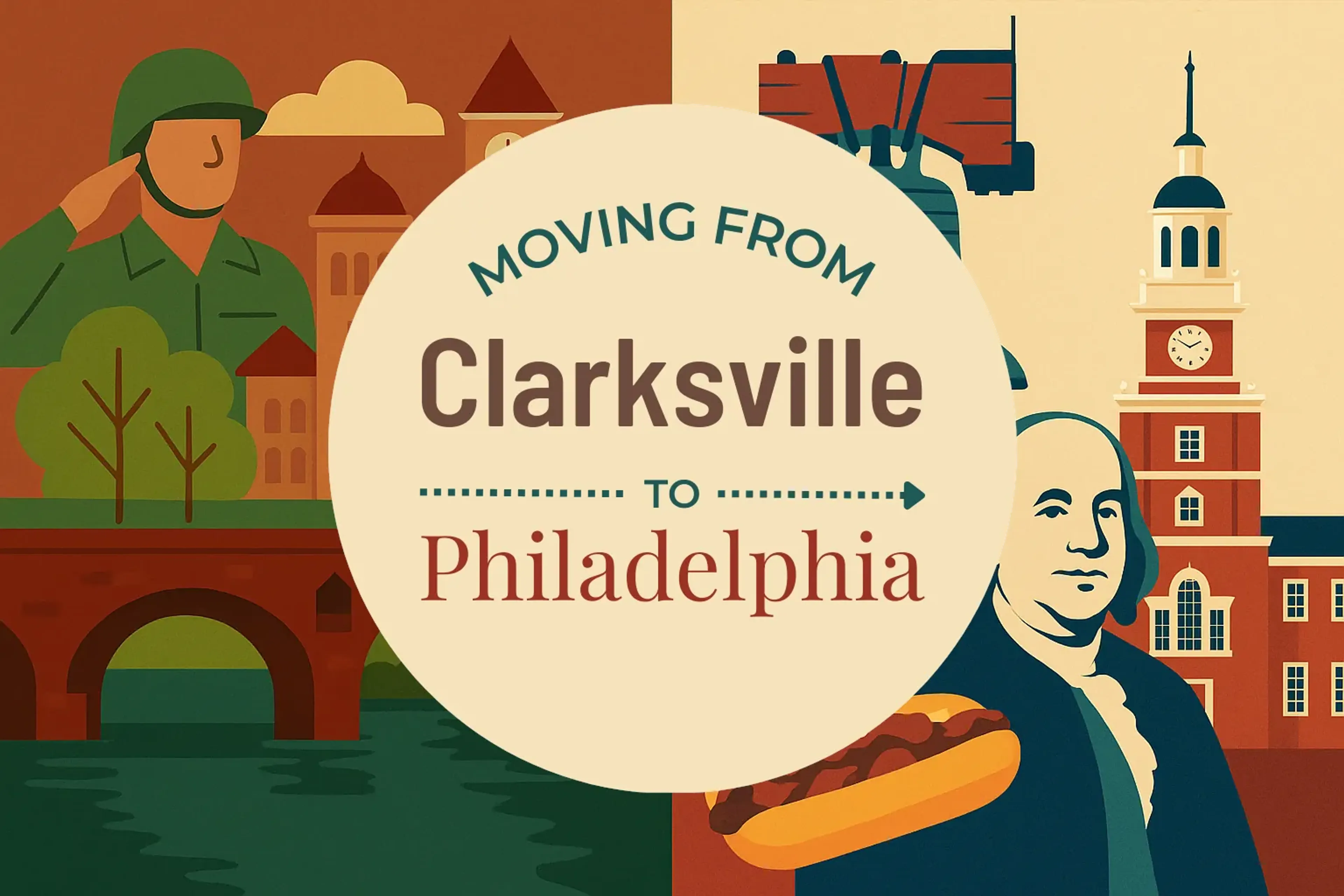 Side-by-side comparison of Clarksville to Philadelphia moving companies