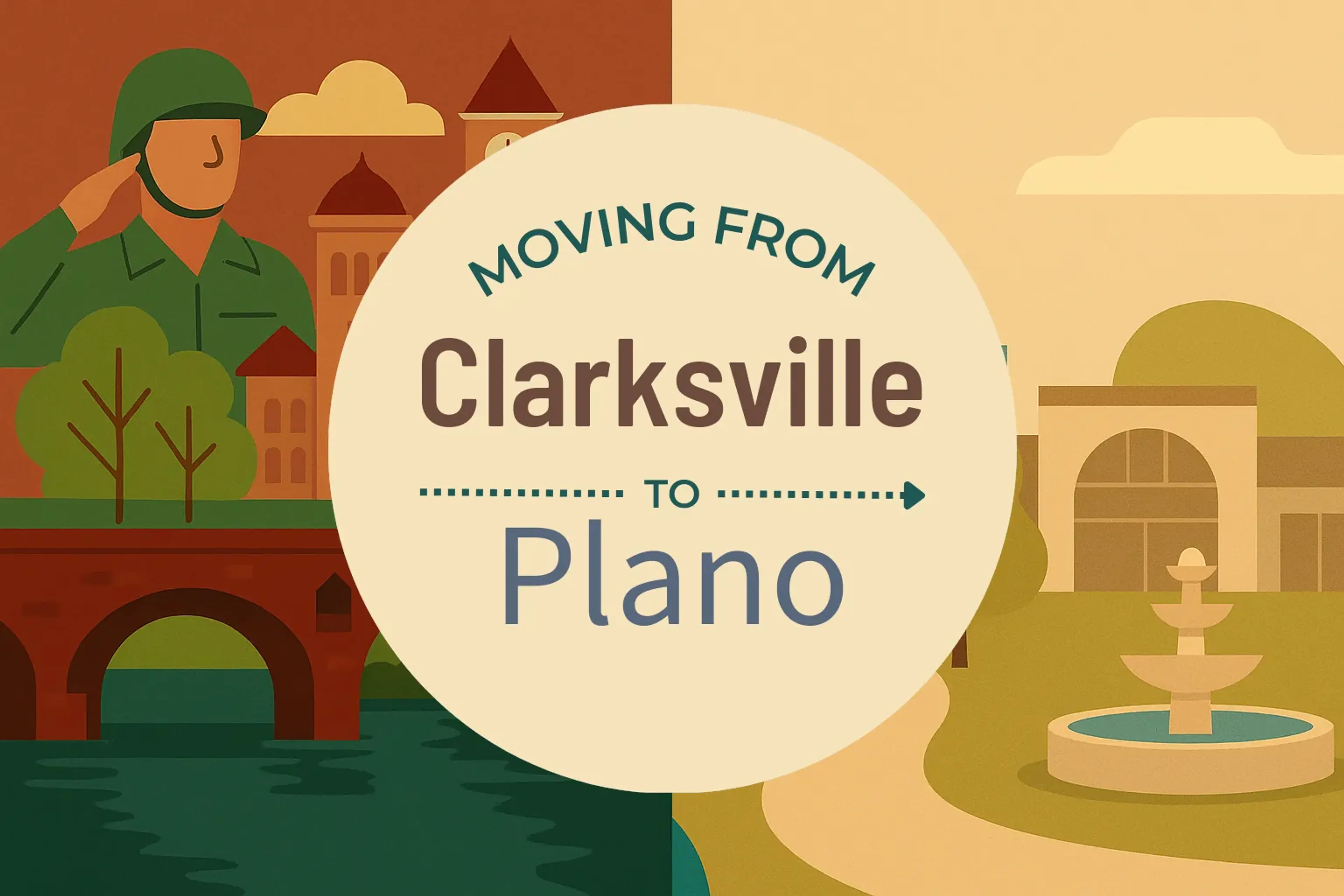 Side-by-side comparison of Clarksville to Plano moving companies