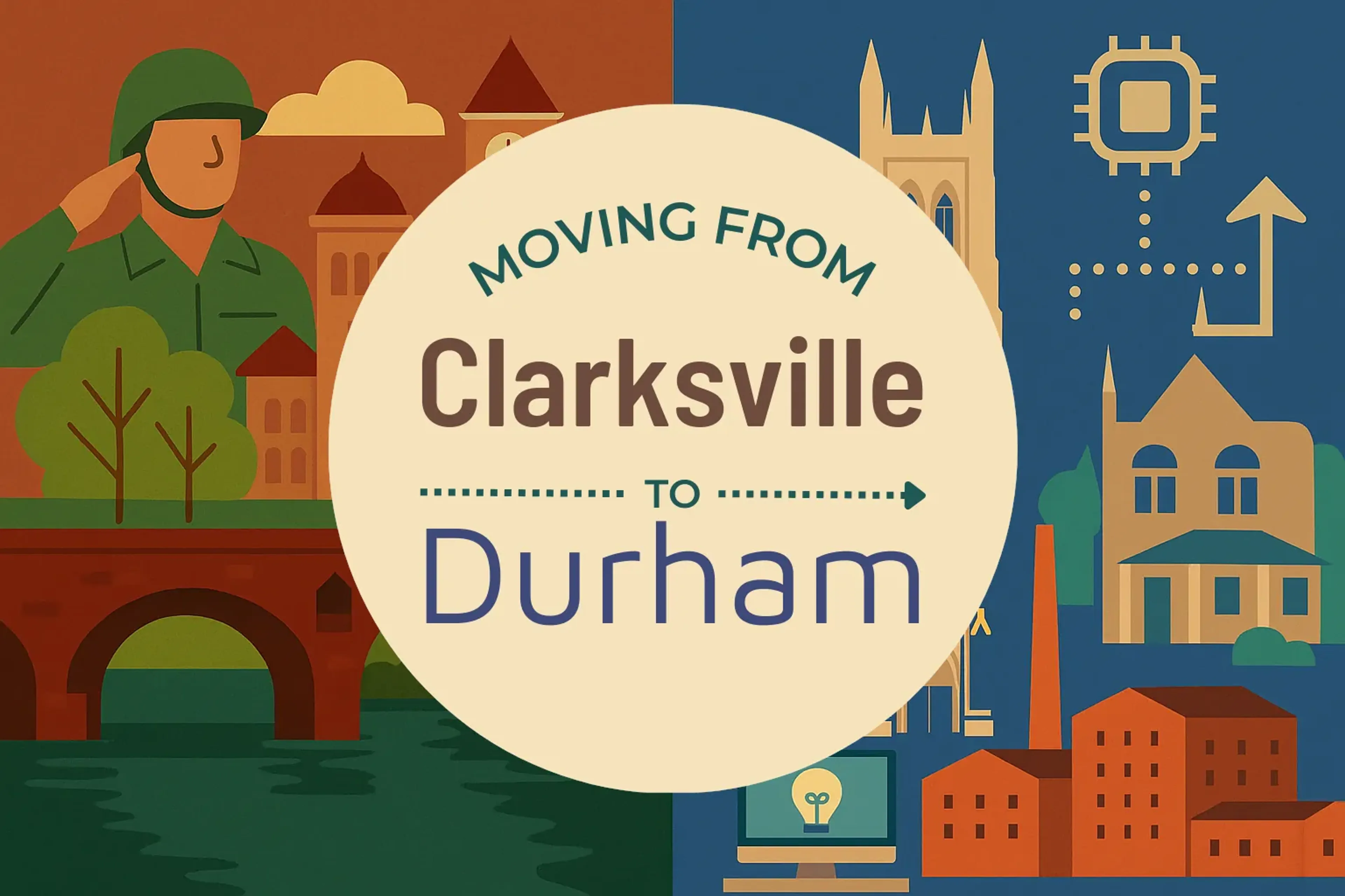 Side-by-side comparison of Clarksville to Durham moving companies