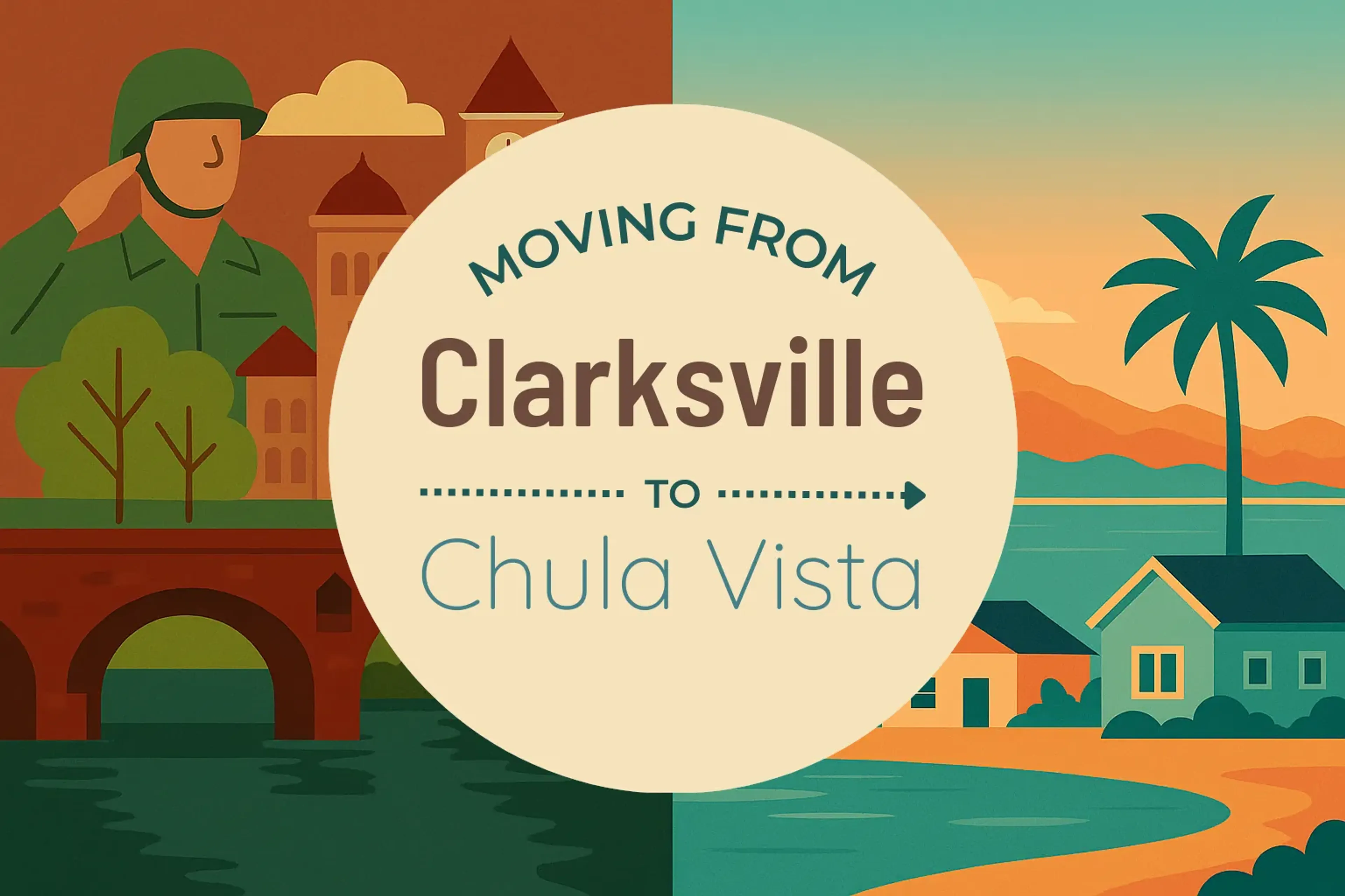 Side-by-side comparison of Clarksville to Chula Vista moving companies