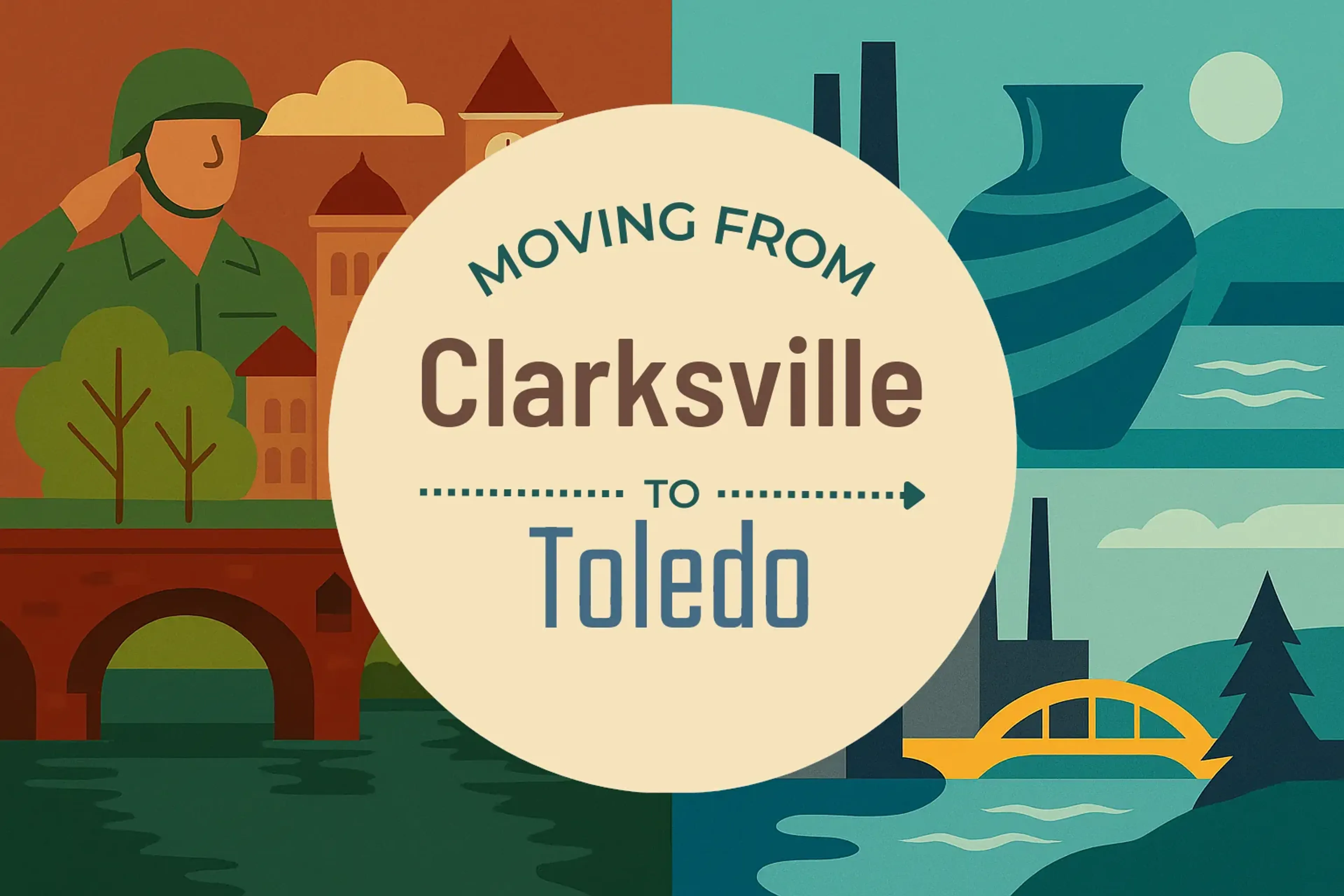 Side-by-side comparison of Clarksville to Toledo moving companies