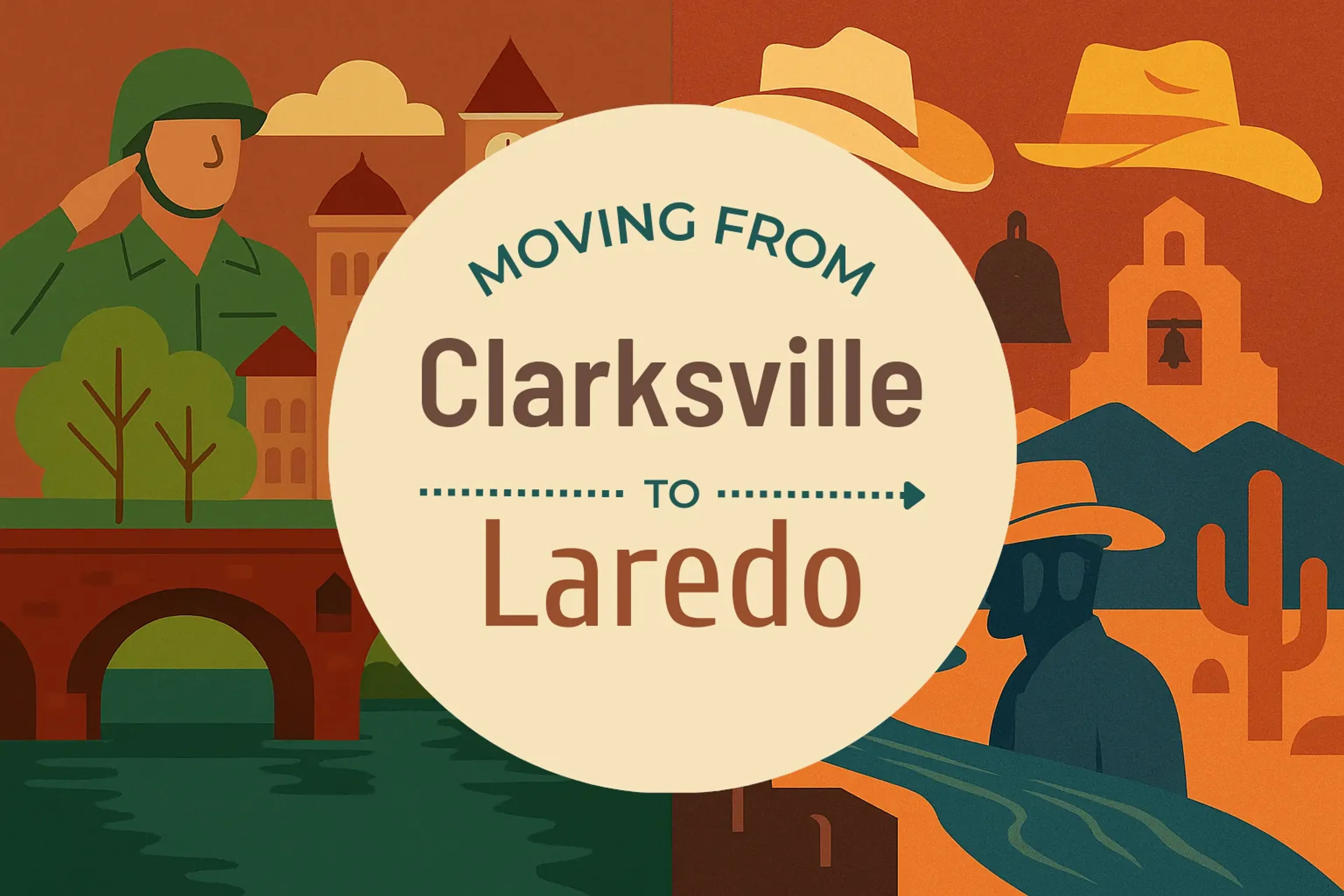 Side-by-side comparison of Clarksville to Laredo moving companies