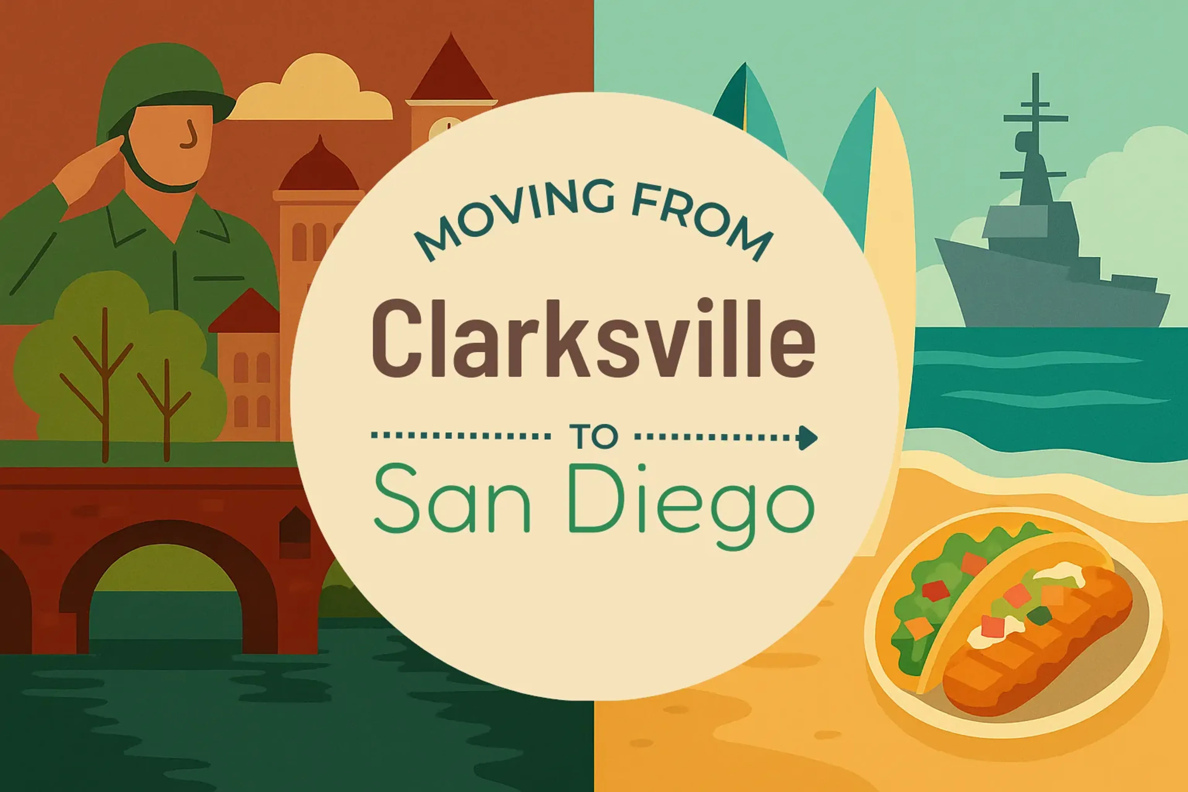 Side-by-side comparison of Clarksville to San Diego moving companies