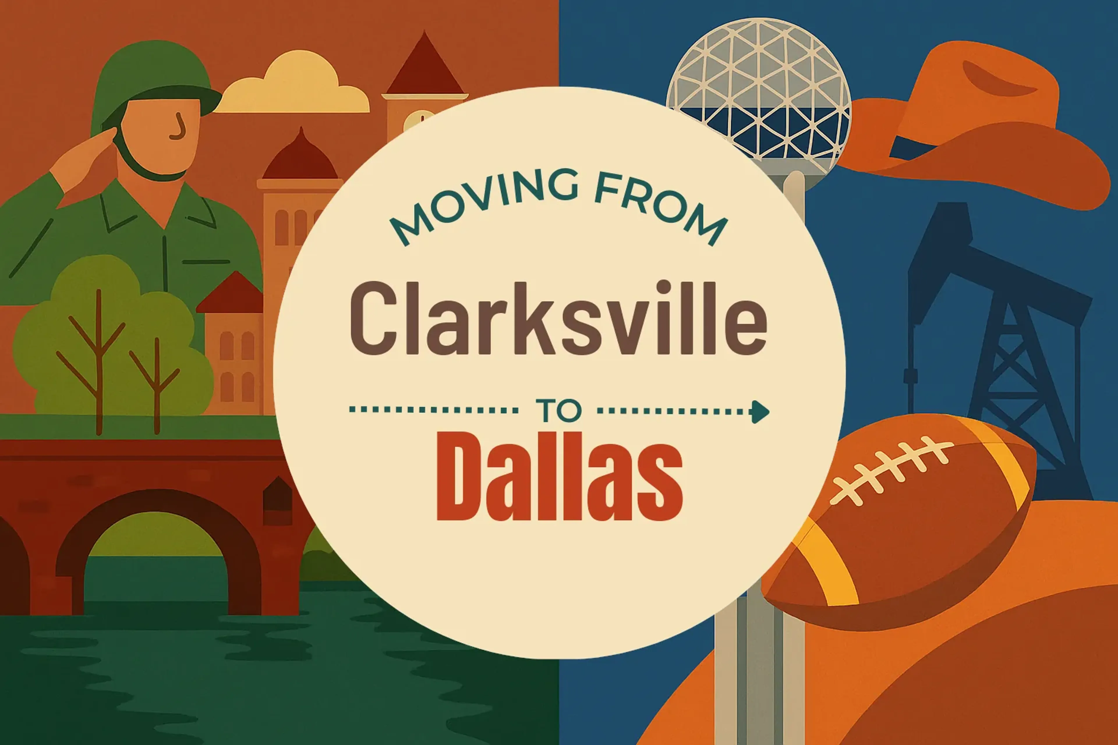 Side-by-side comparison of Clarksville to Dallas moving companies