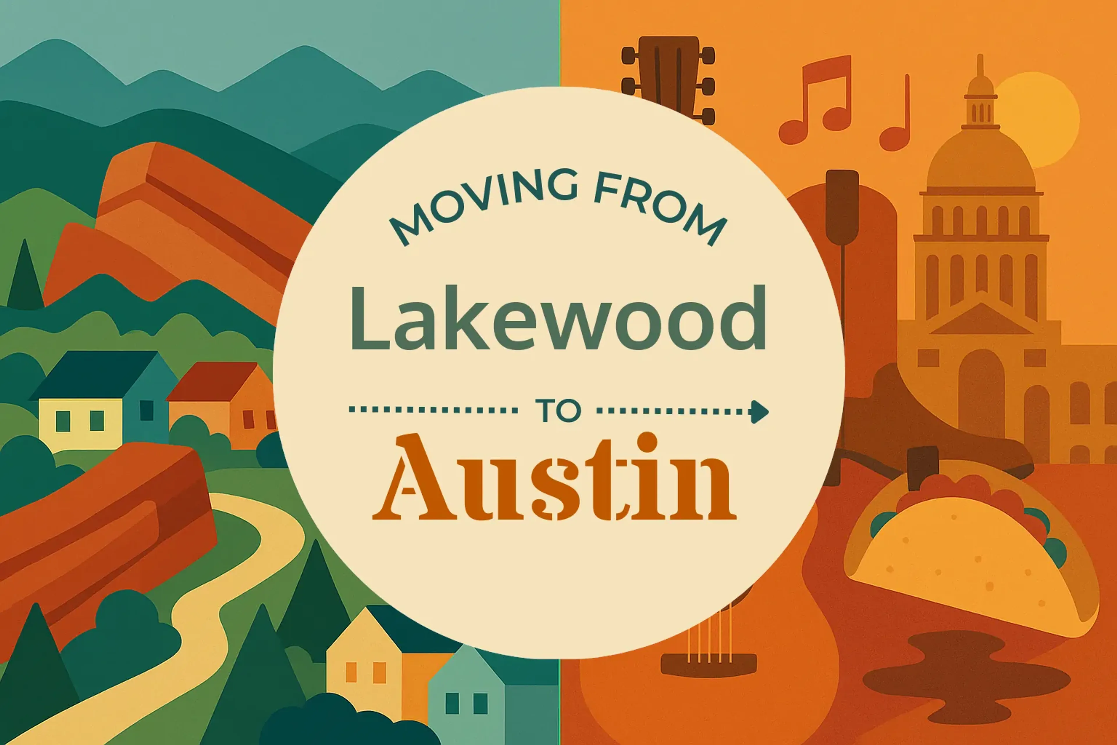 Side-by-side comparison of Lakewood to Austin moving companies