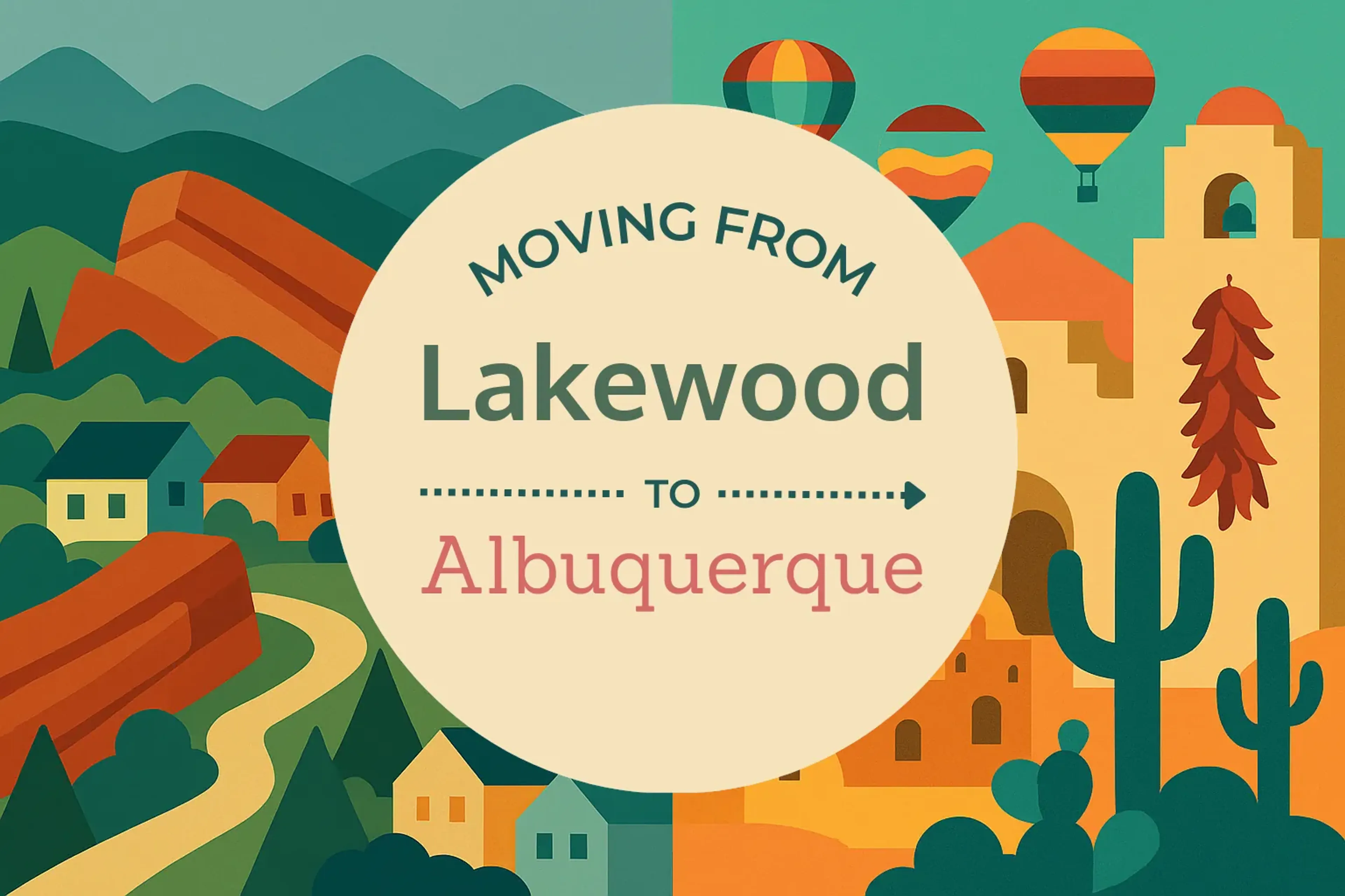 Side-by-side comparison of Lakewood to Albuquerque moving companies