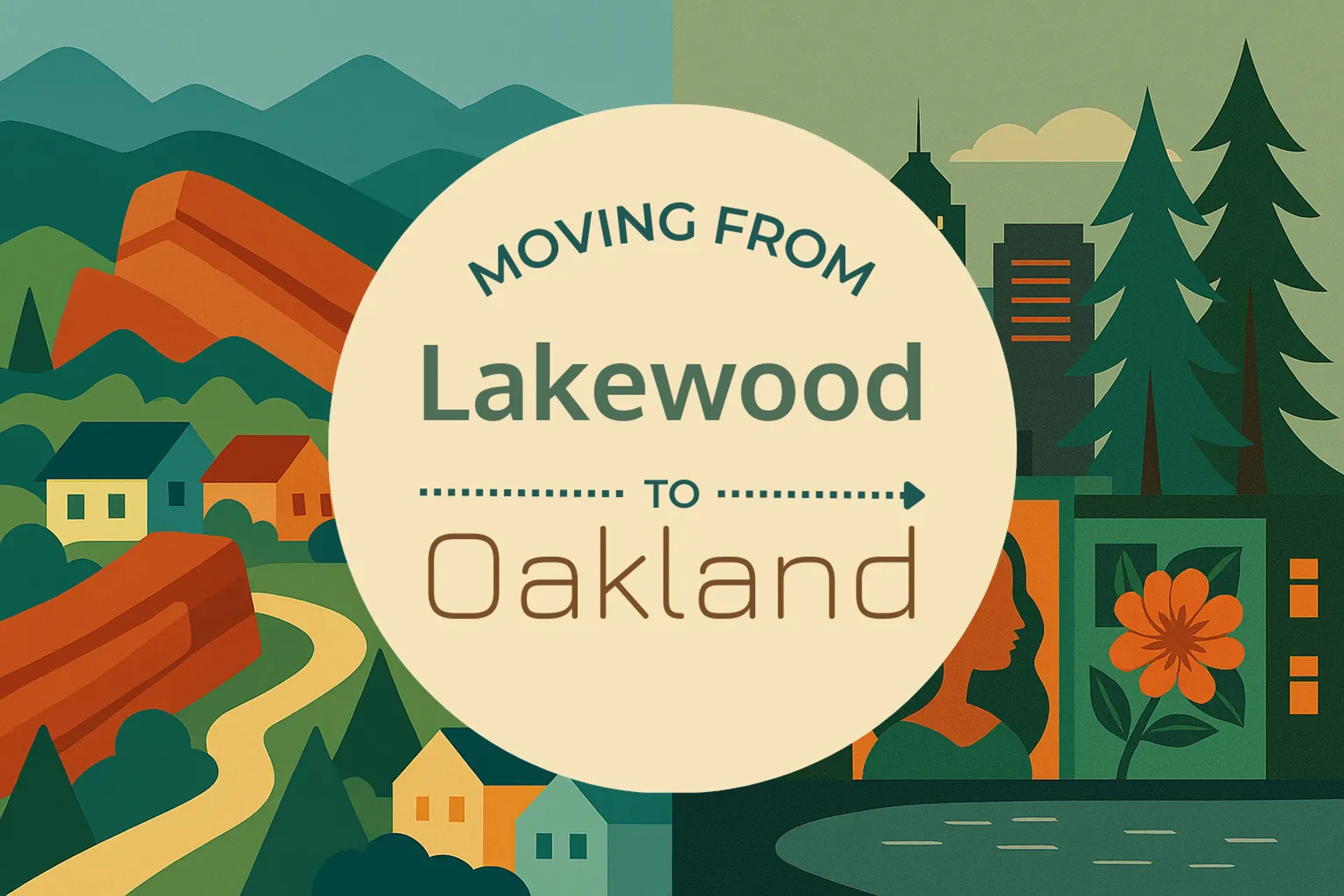 Side-by-side comparison of Lakewood to Oakland moving companies