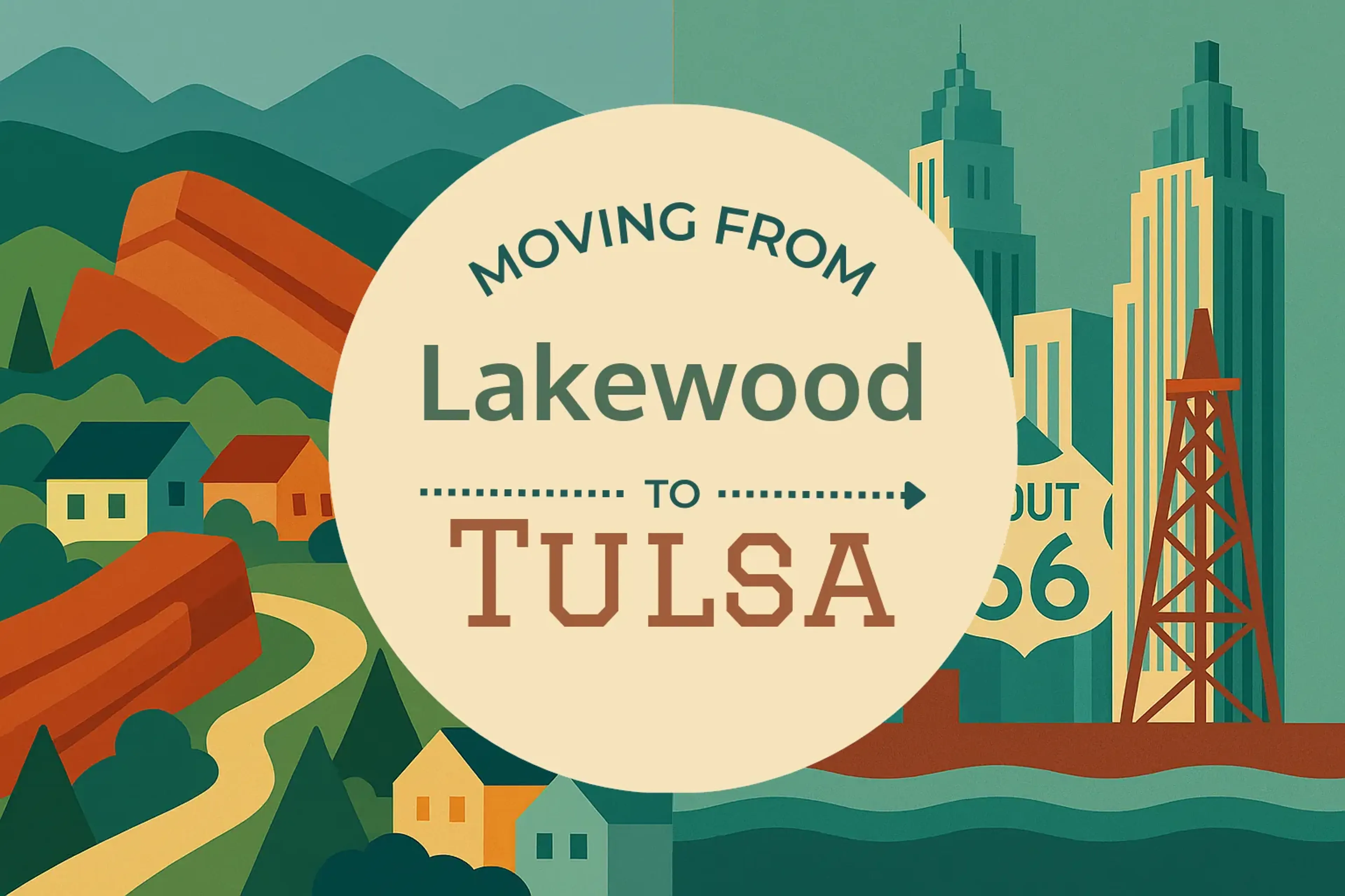 Side-by-side comparison of Lakewood to Tulsa moving companies