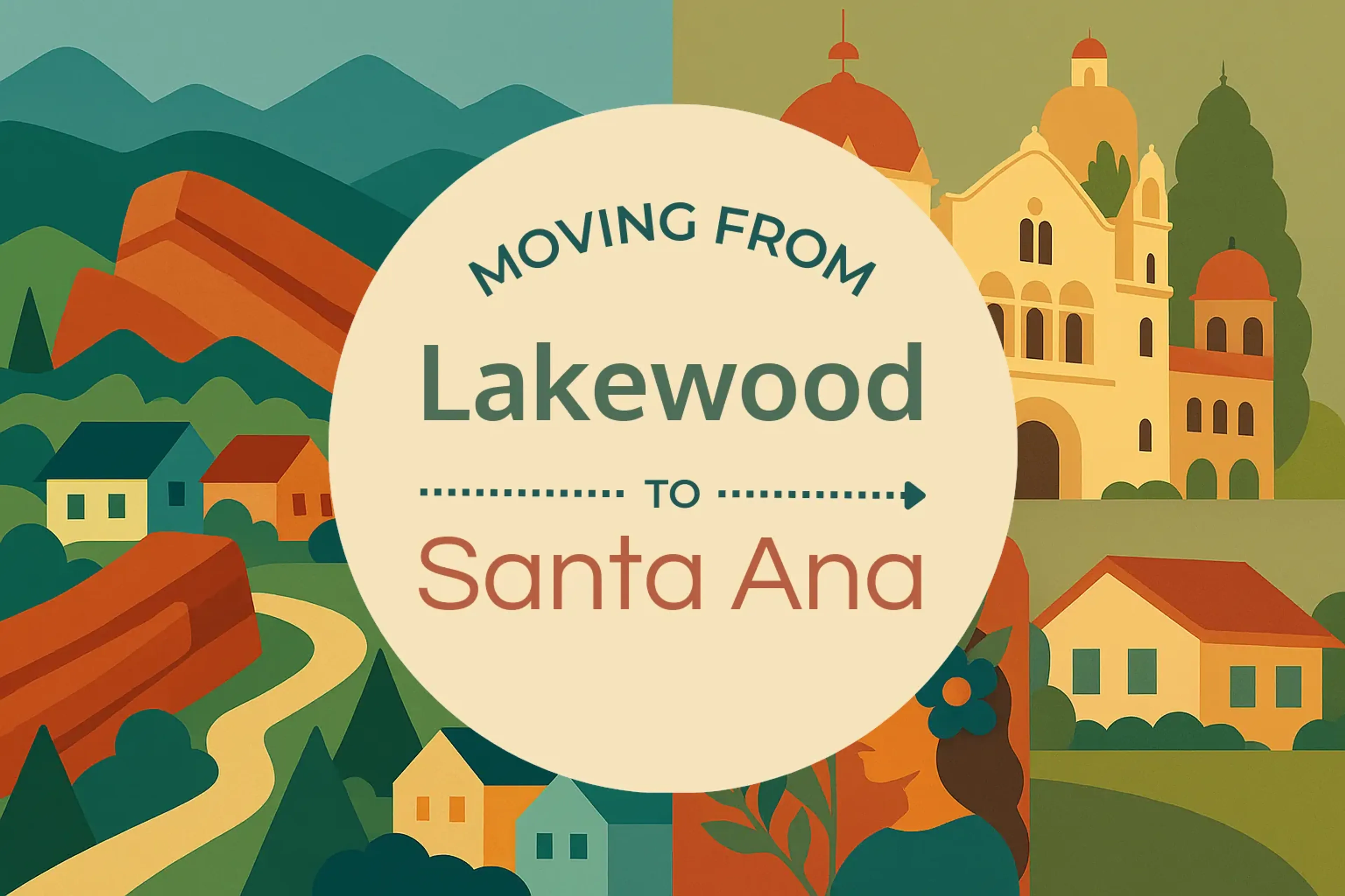 Side-by-side comparison of Lakewood to Santa Ana moving companies