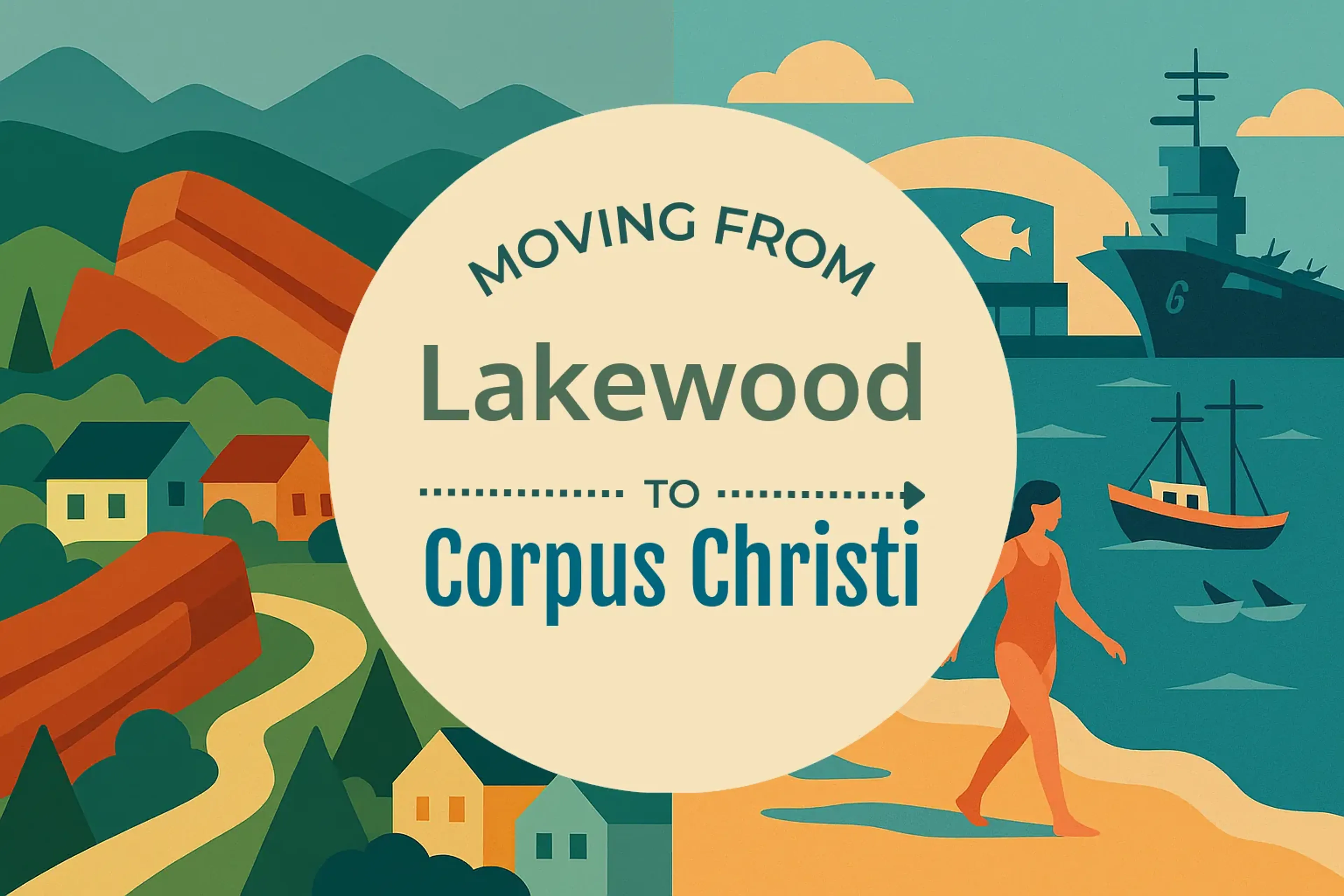 Side-by-side comparison of Lakewood to Corpus Christi moving companies