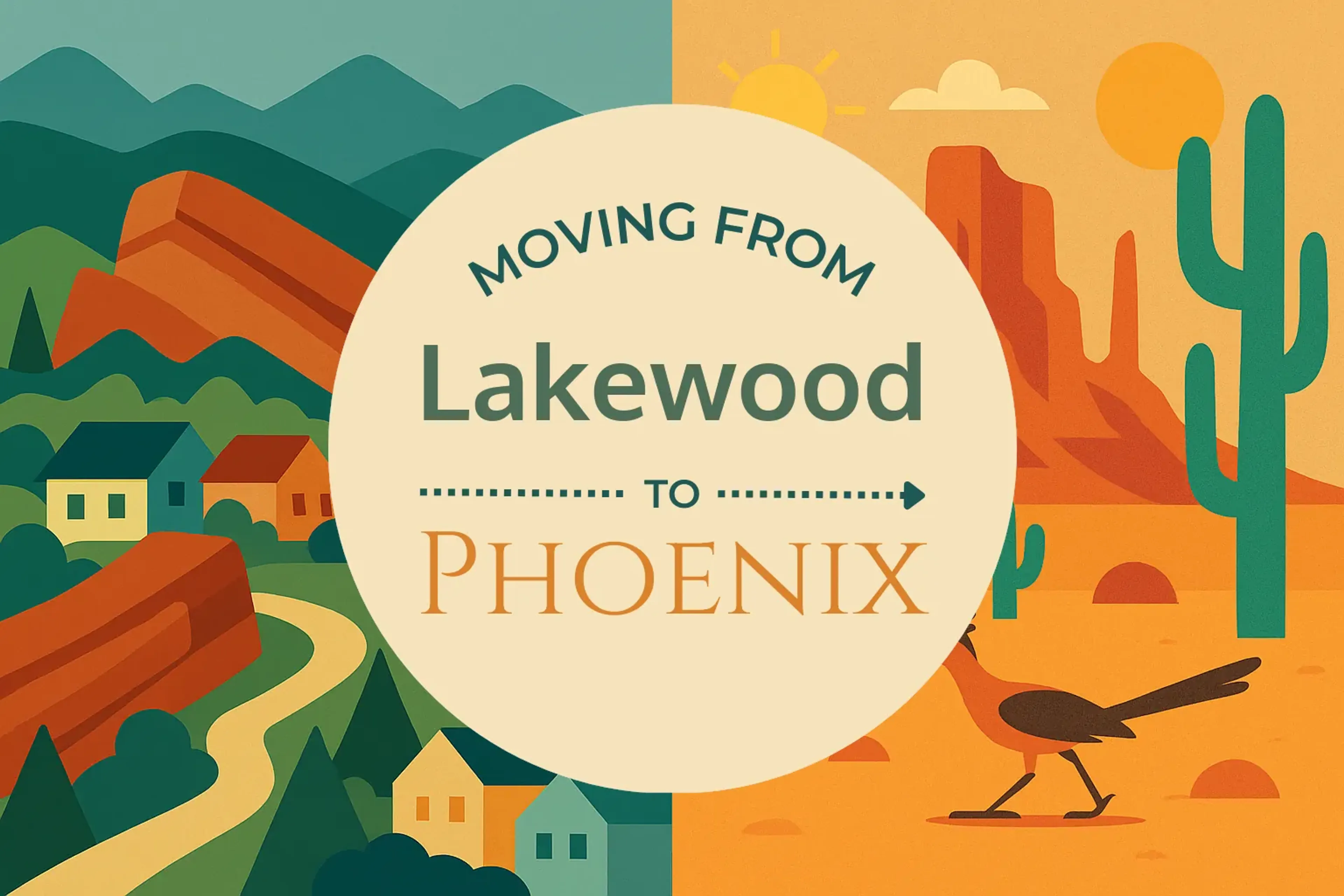 Side-by-side comparison of Lakewood to Phoenix moving companies