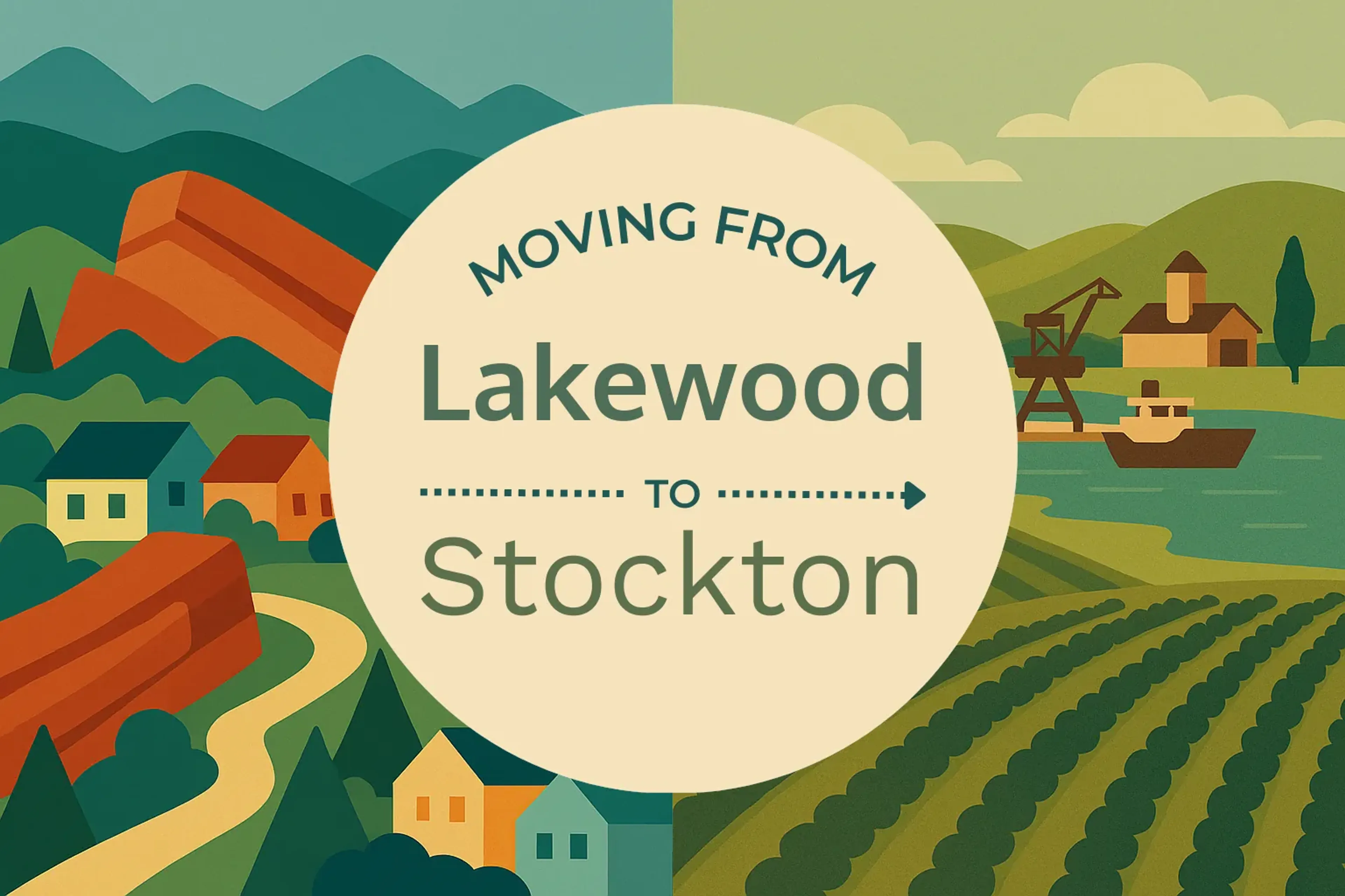 Side-by-side comparison of Lakewood to Stockton moving companies