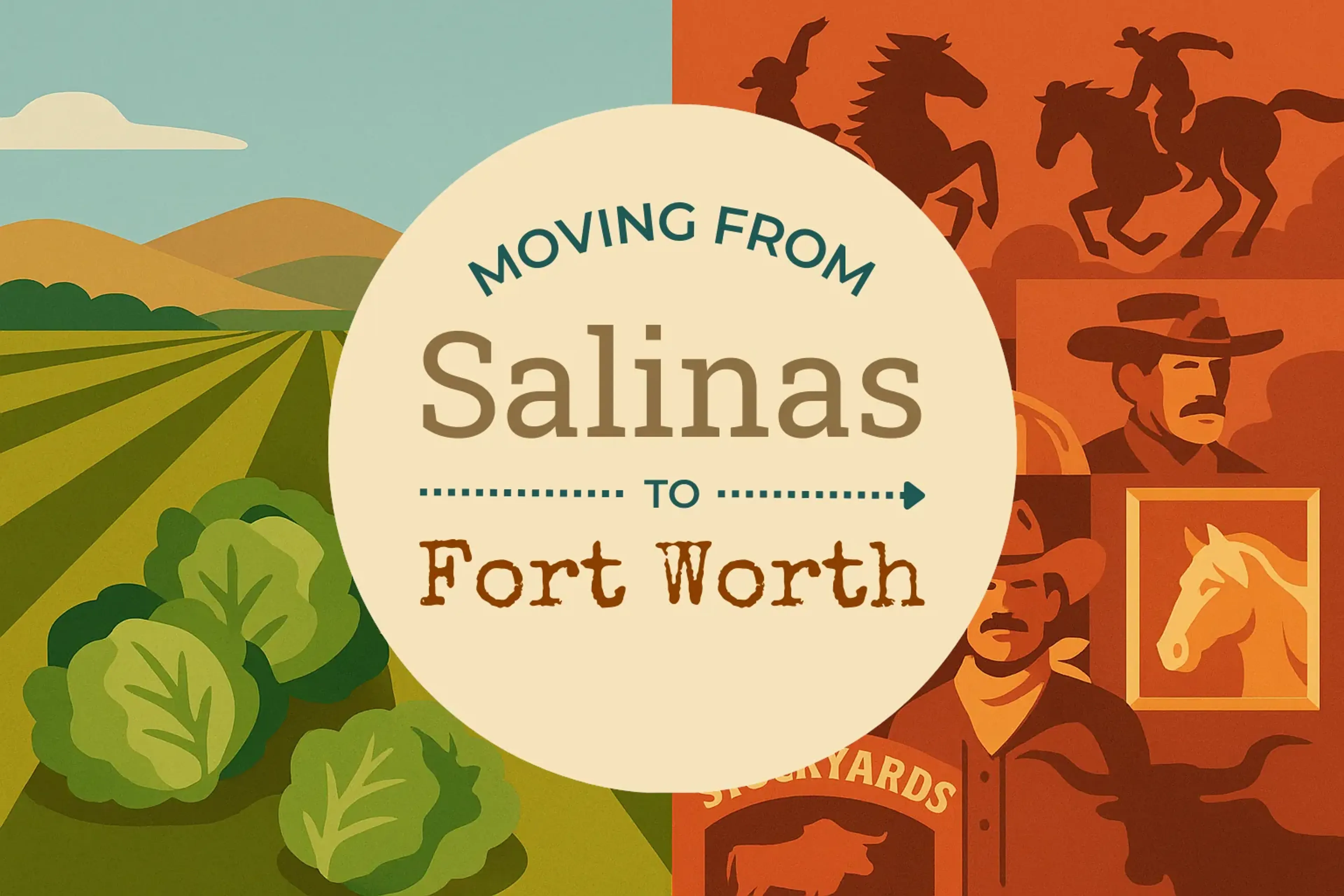 Side-by-side comparison of Salinas to Fort Worth moving companies