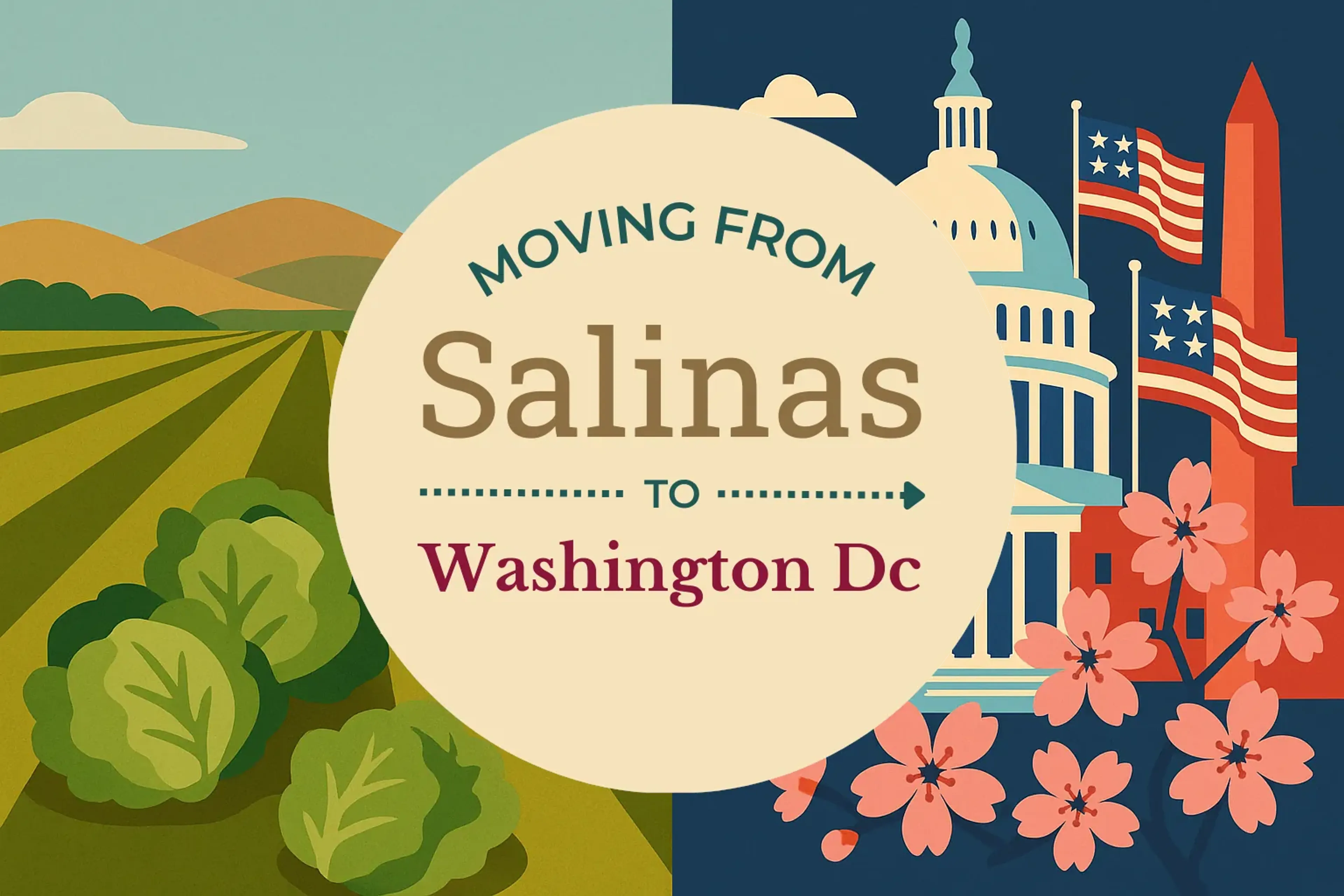 Side-by-side comparison of Salinas to Washington DC moving companies