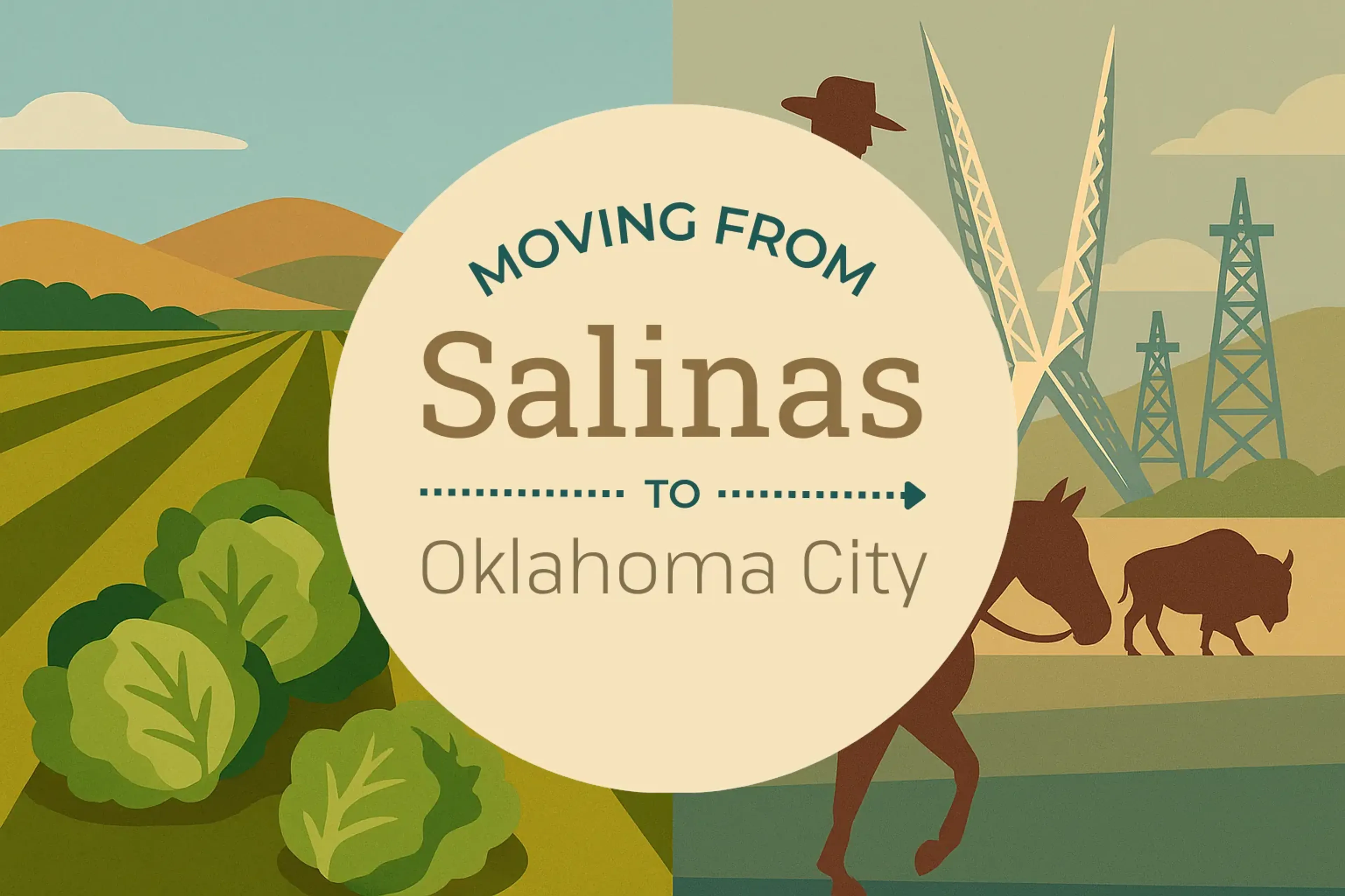 Side-by-side comparison of Salinas to Oklahoma City moving companies