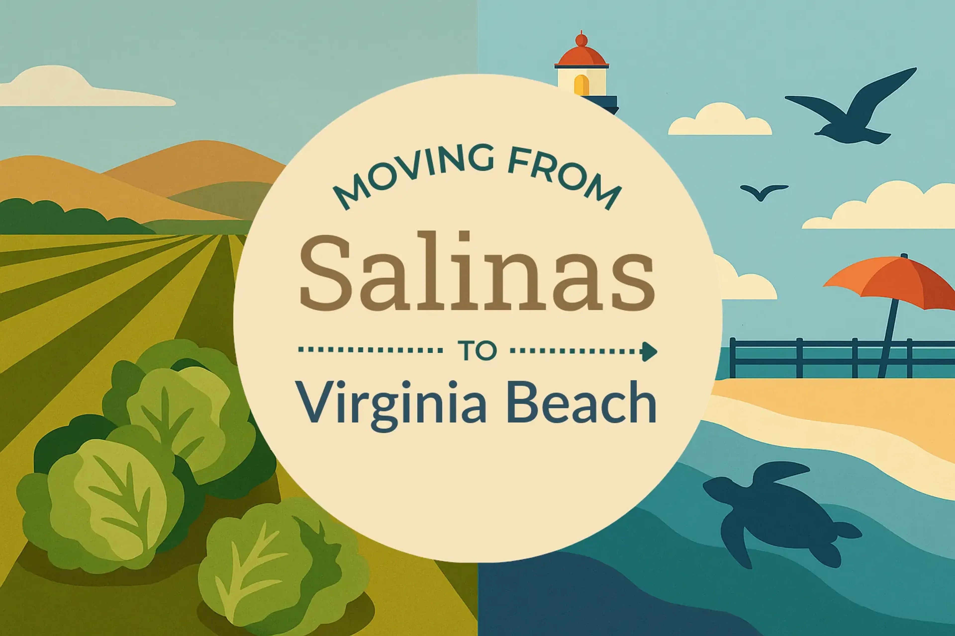 Side-by-side comparison of Salinas to Virginia Beach moving companies