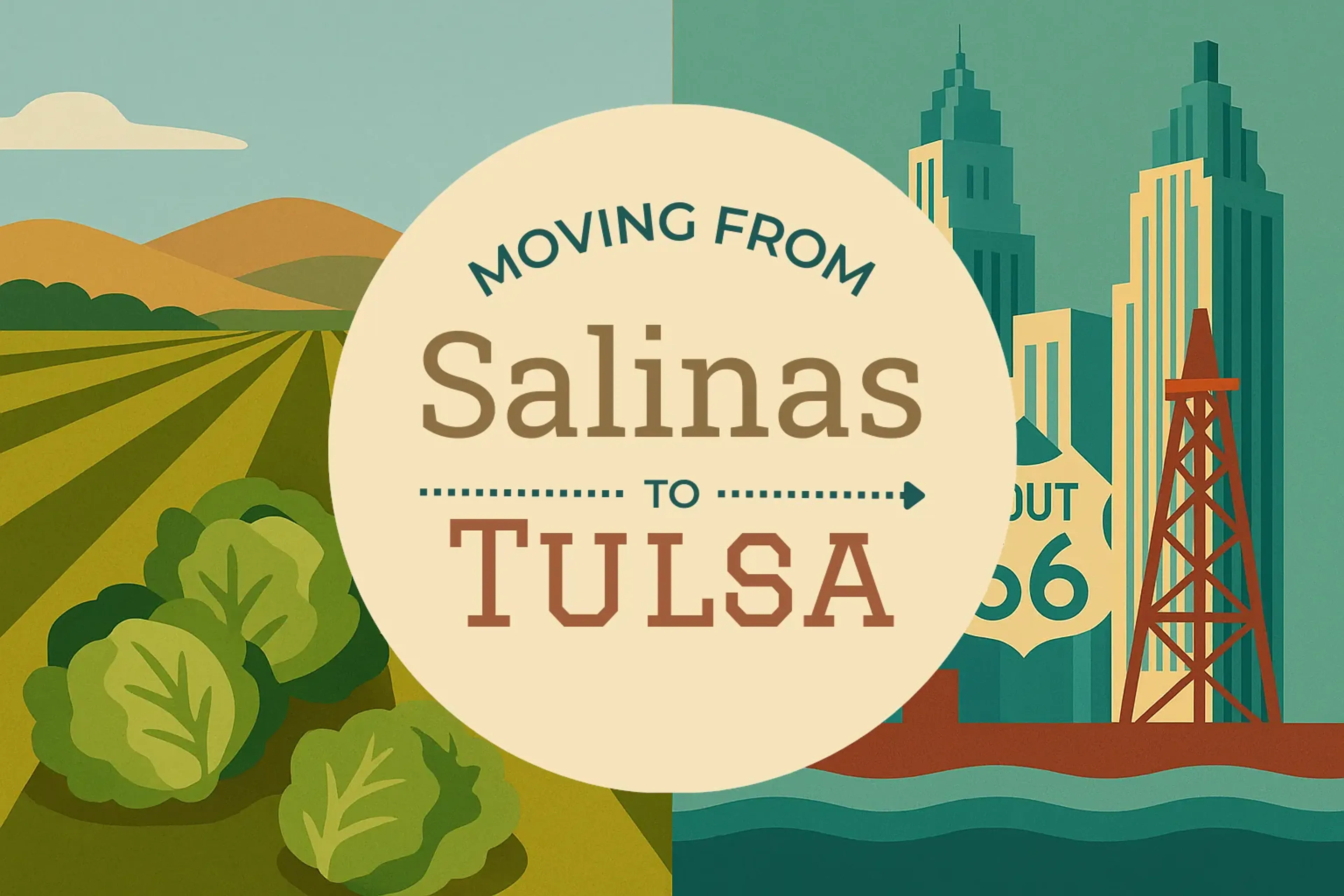 Side-by-side comparison of Salinas to Tulsa moving companies