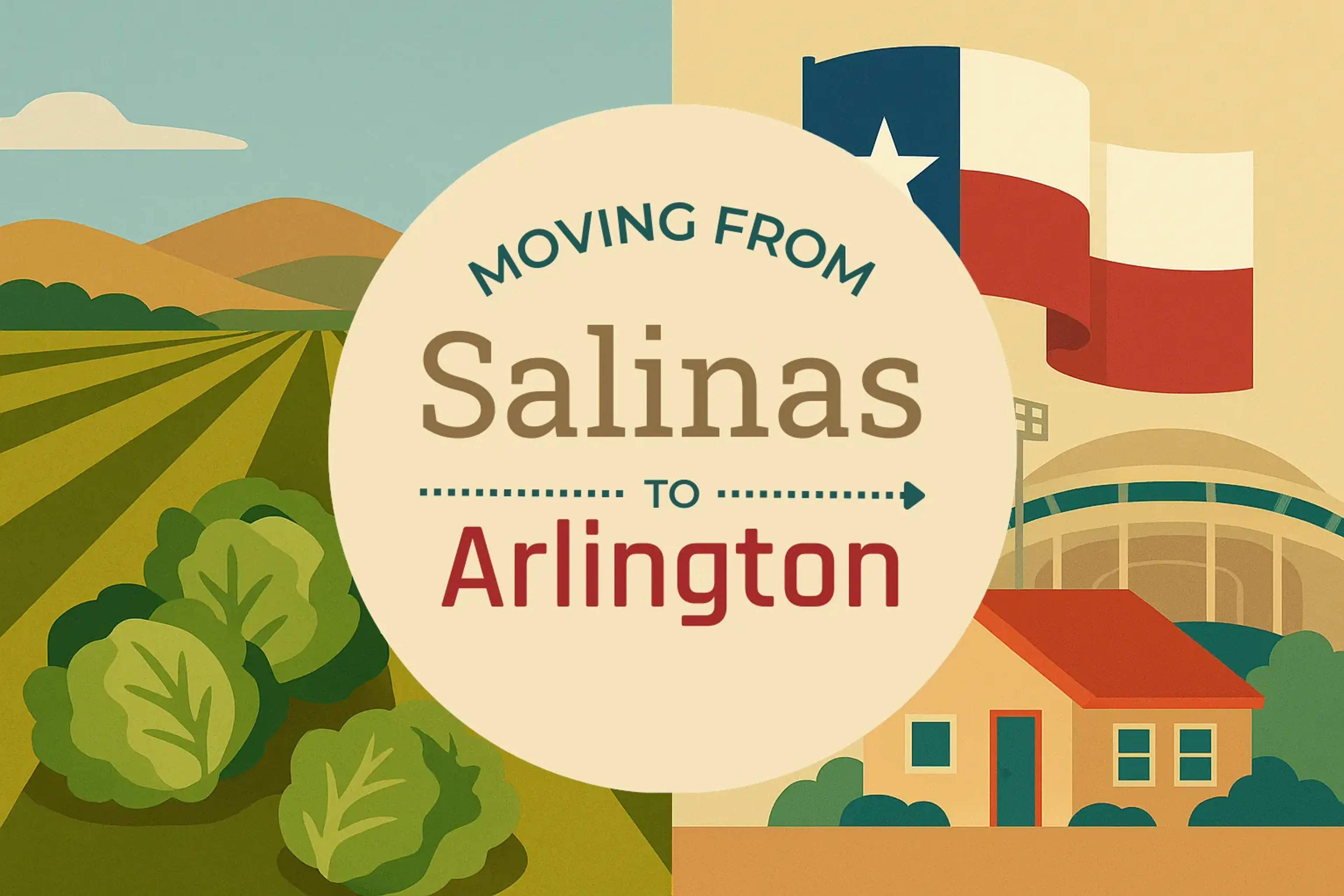 Side-by-side comparison of Salinas to Arlington moving companies