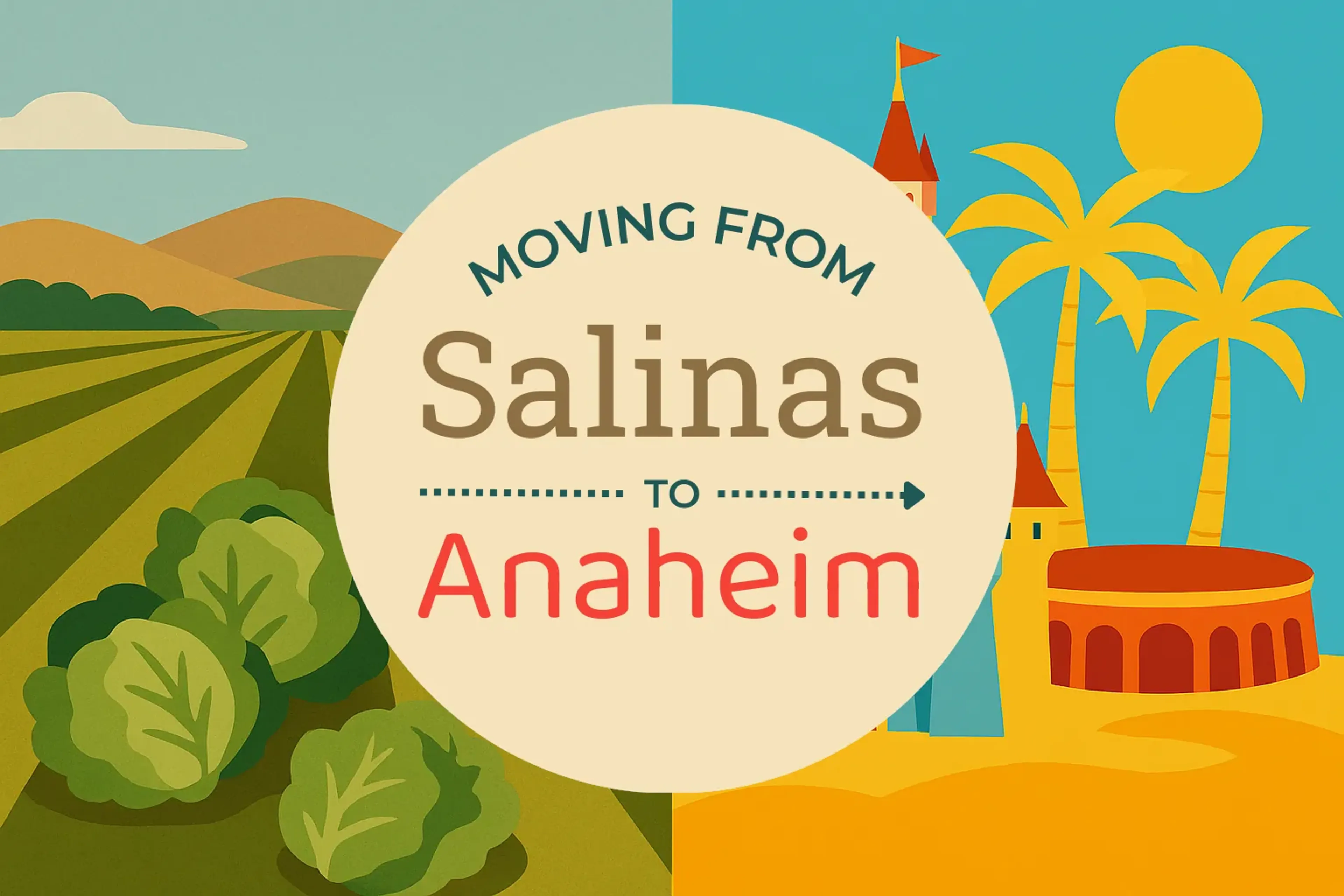 Side-by-side comparison of Salinas to Anaheim moving companies