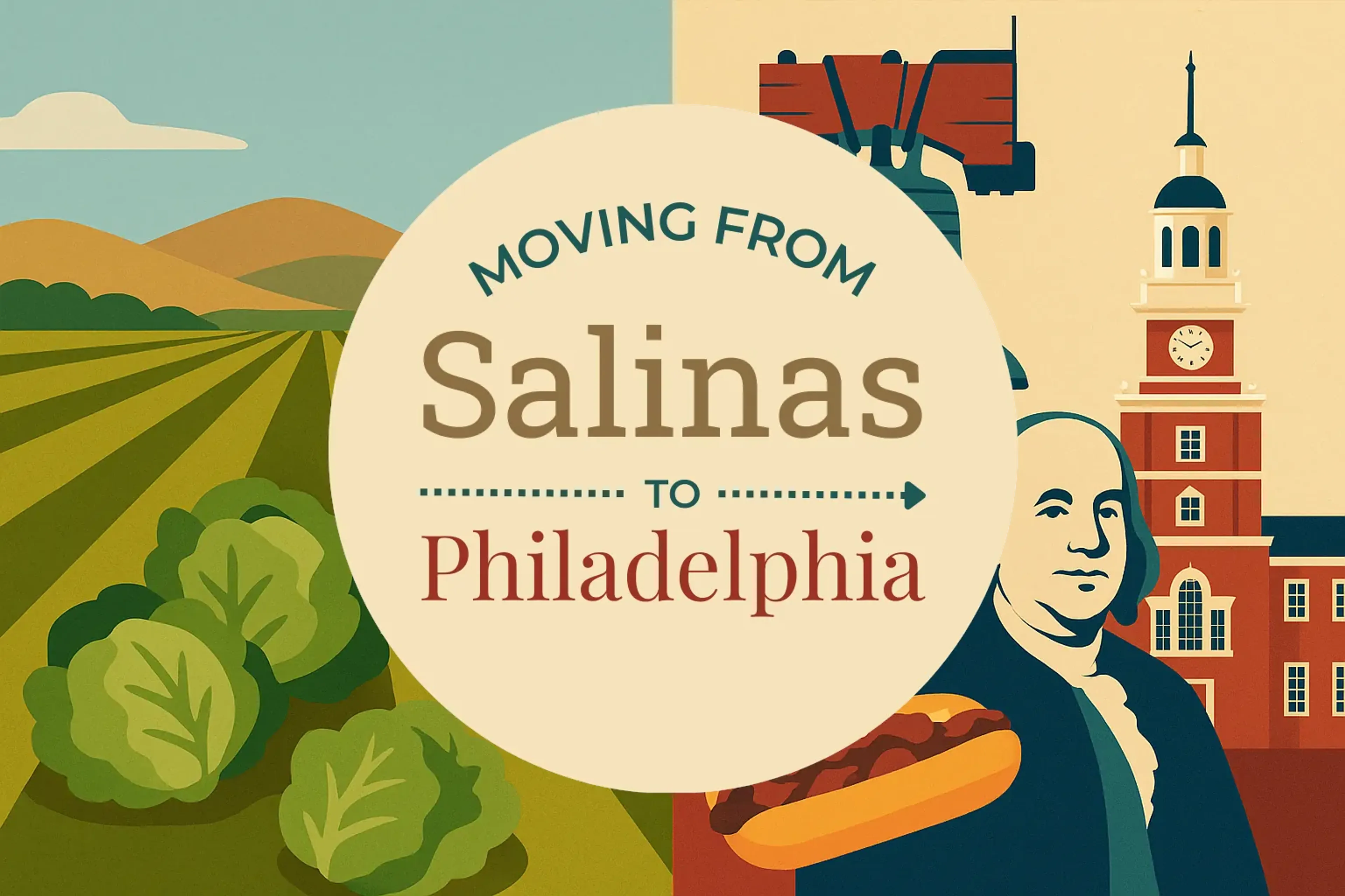 Side-by-side comparison of Salinas to Philadelphia moving companies