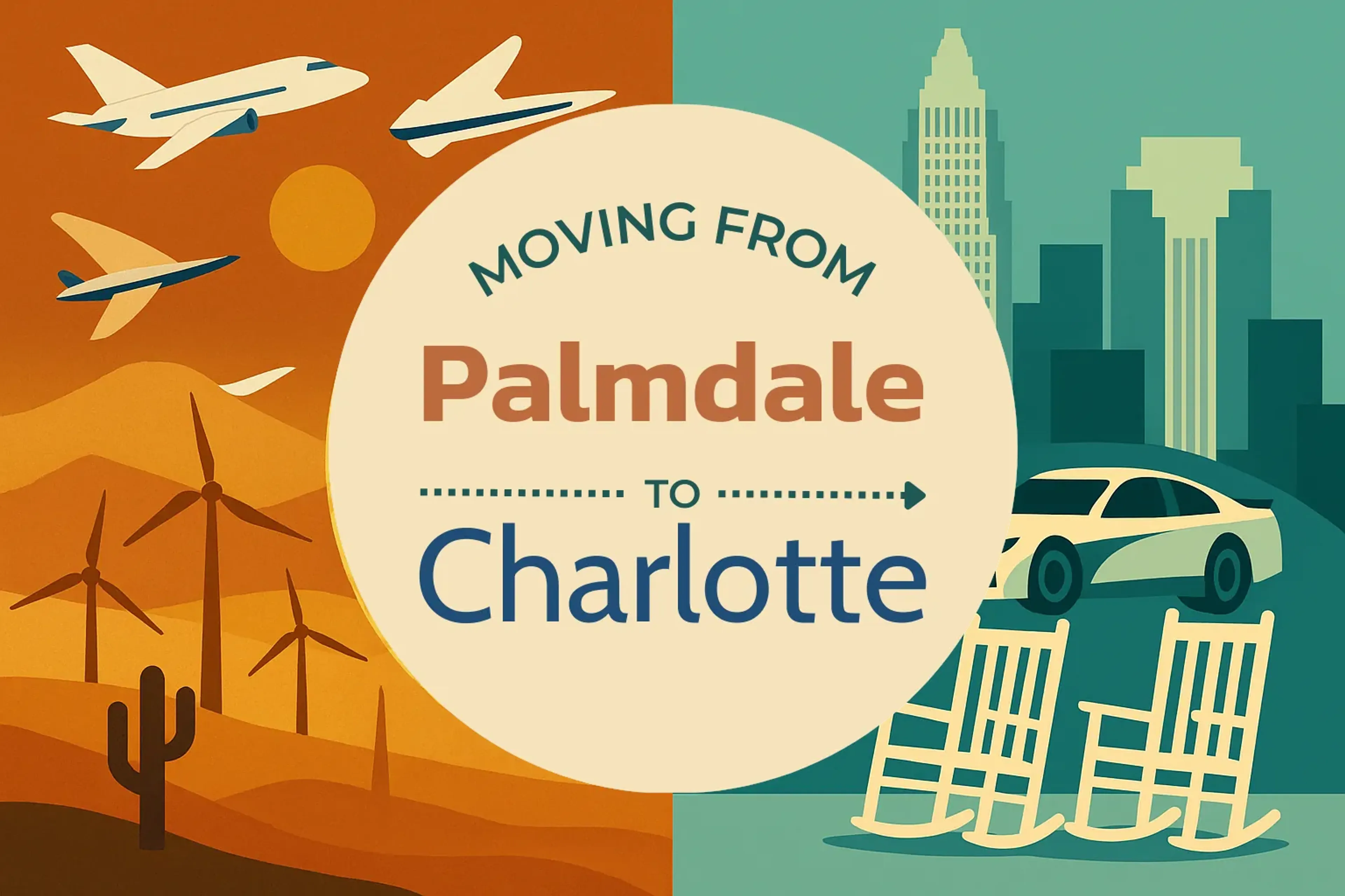 Side-by-side comparison of Palmdale to Charlotte moving companies