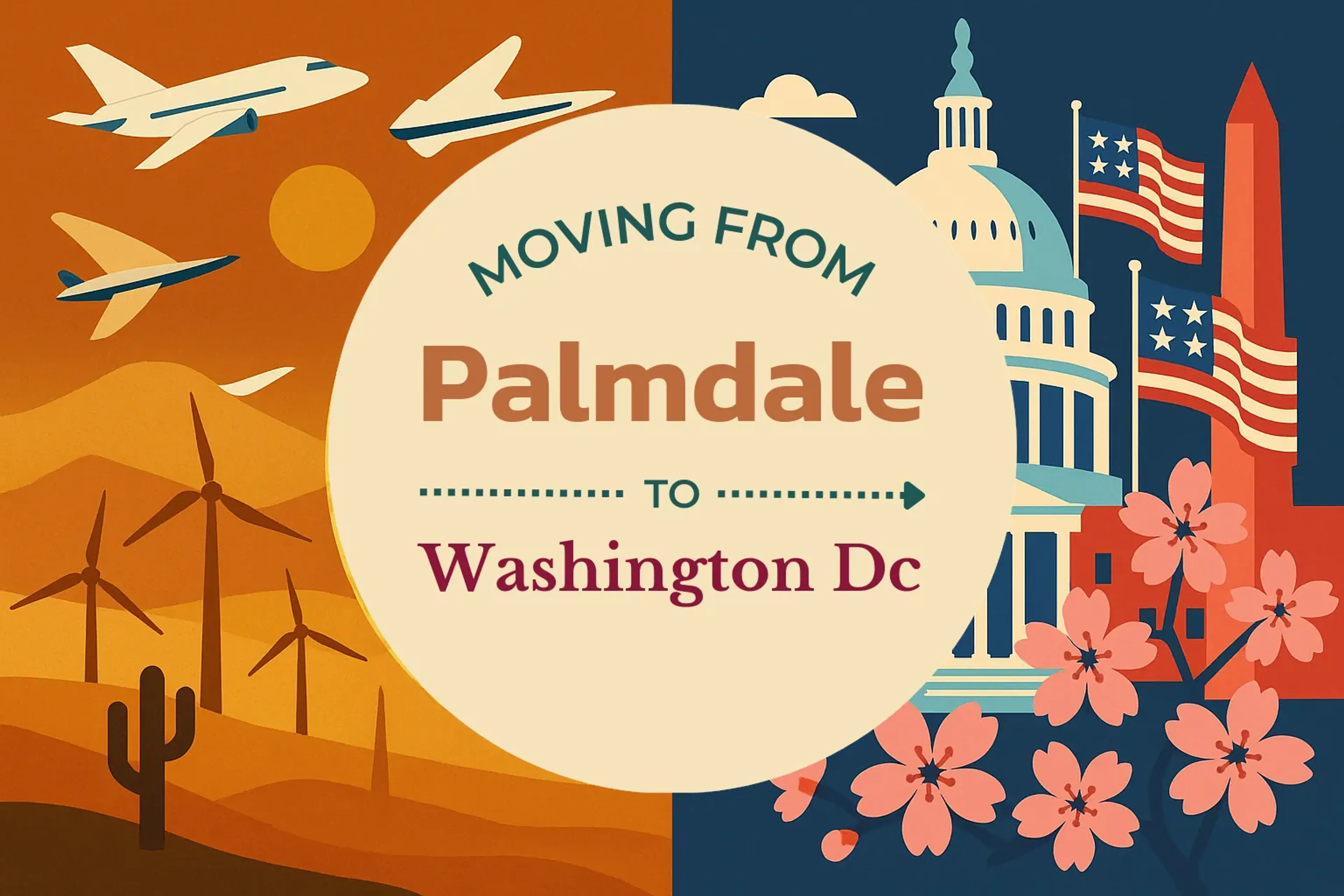 Side-by-side comparison of Palmdale to Washington DC moving companies