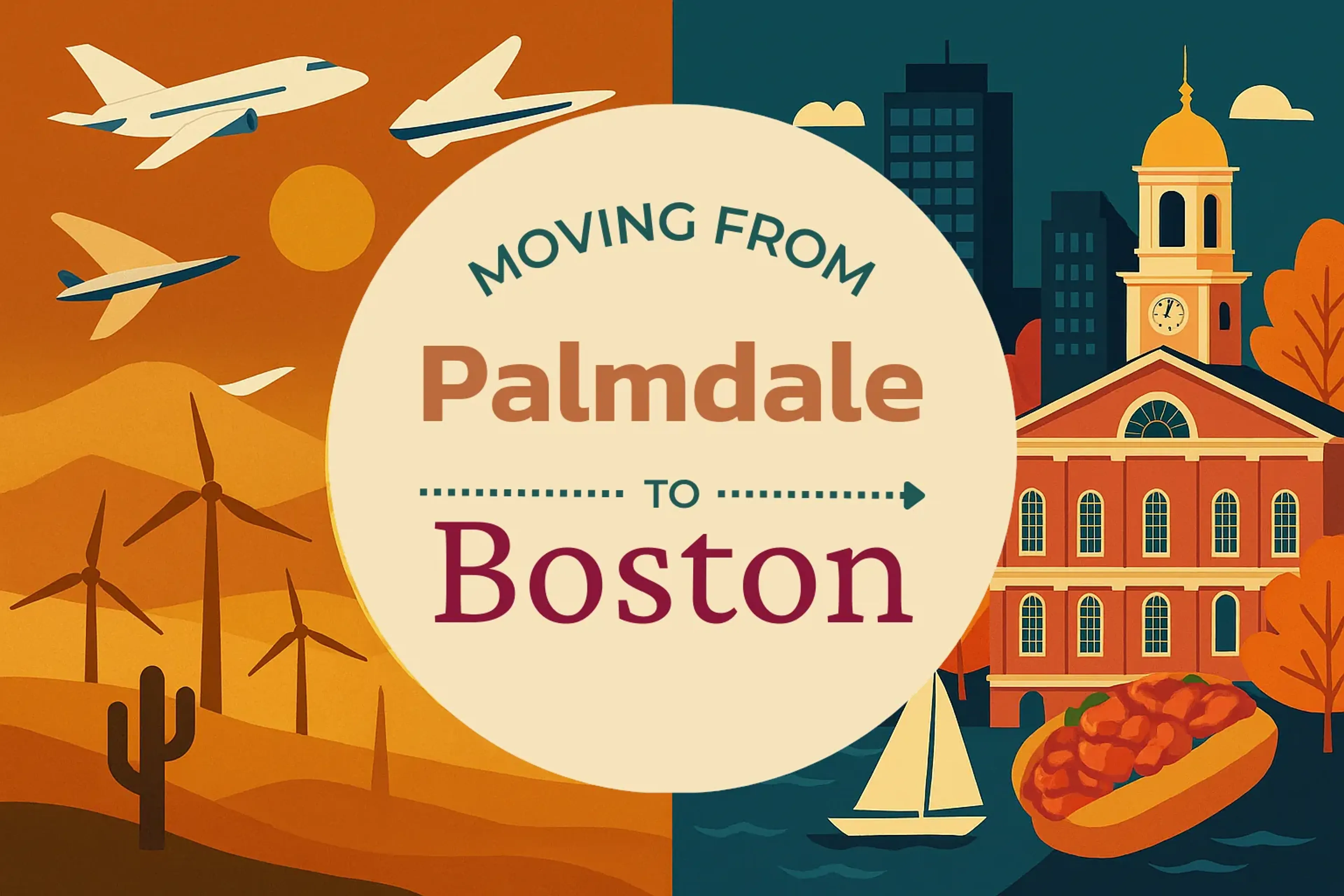 Side-by-side comparison of Palmdale to Boston moving companies