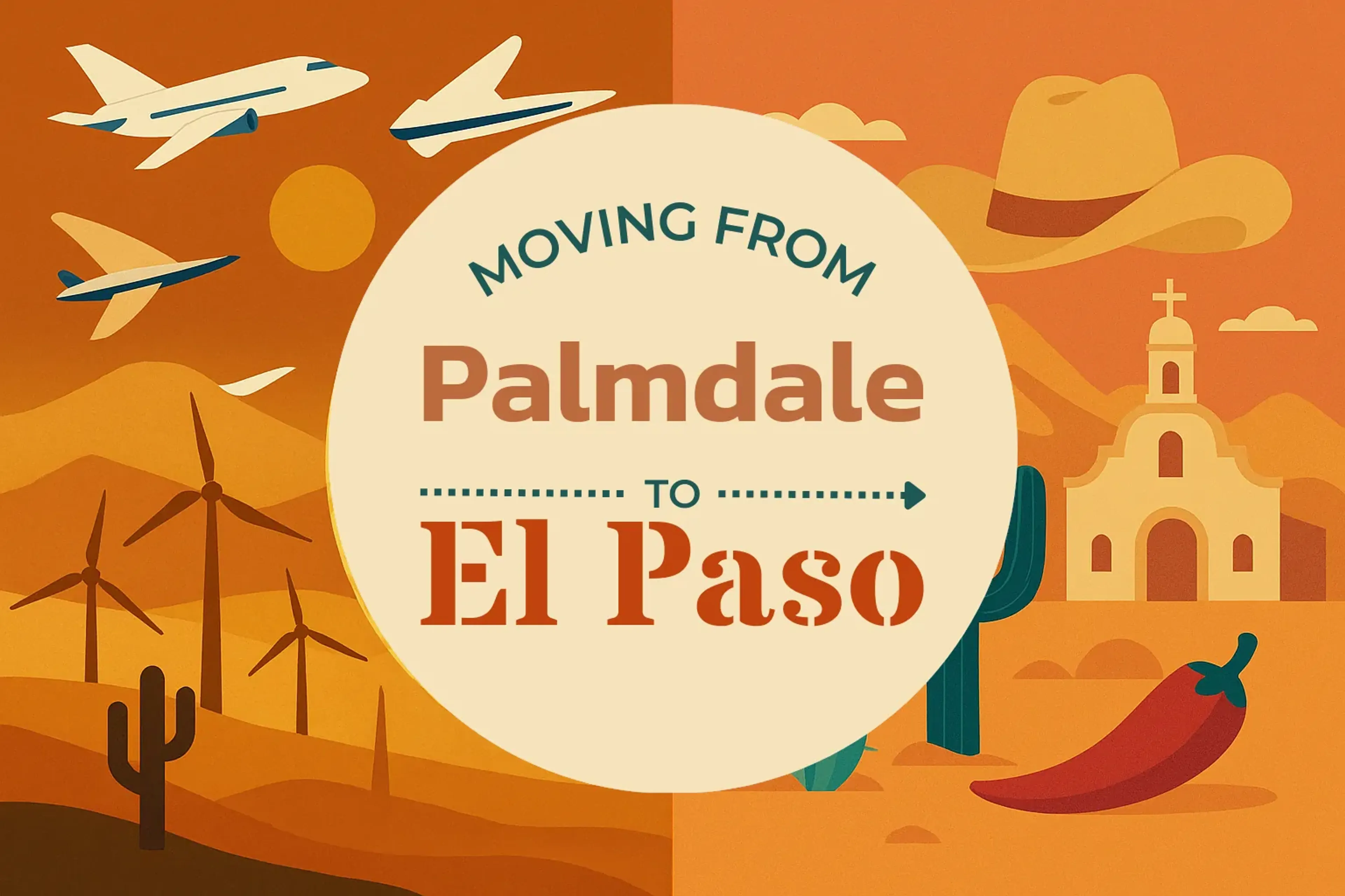 Side-by-side comparison of Palmdale to El Paso moving companies