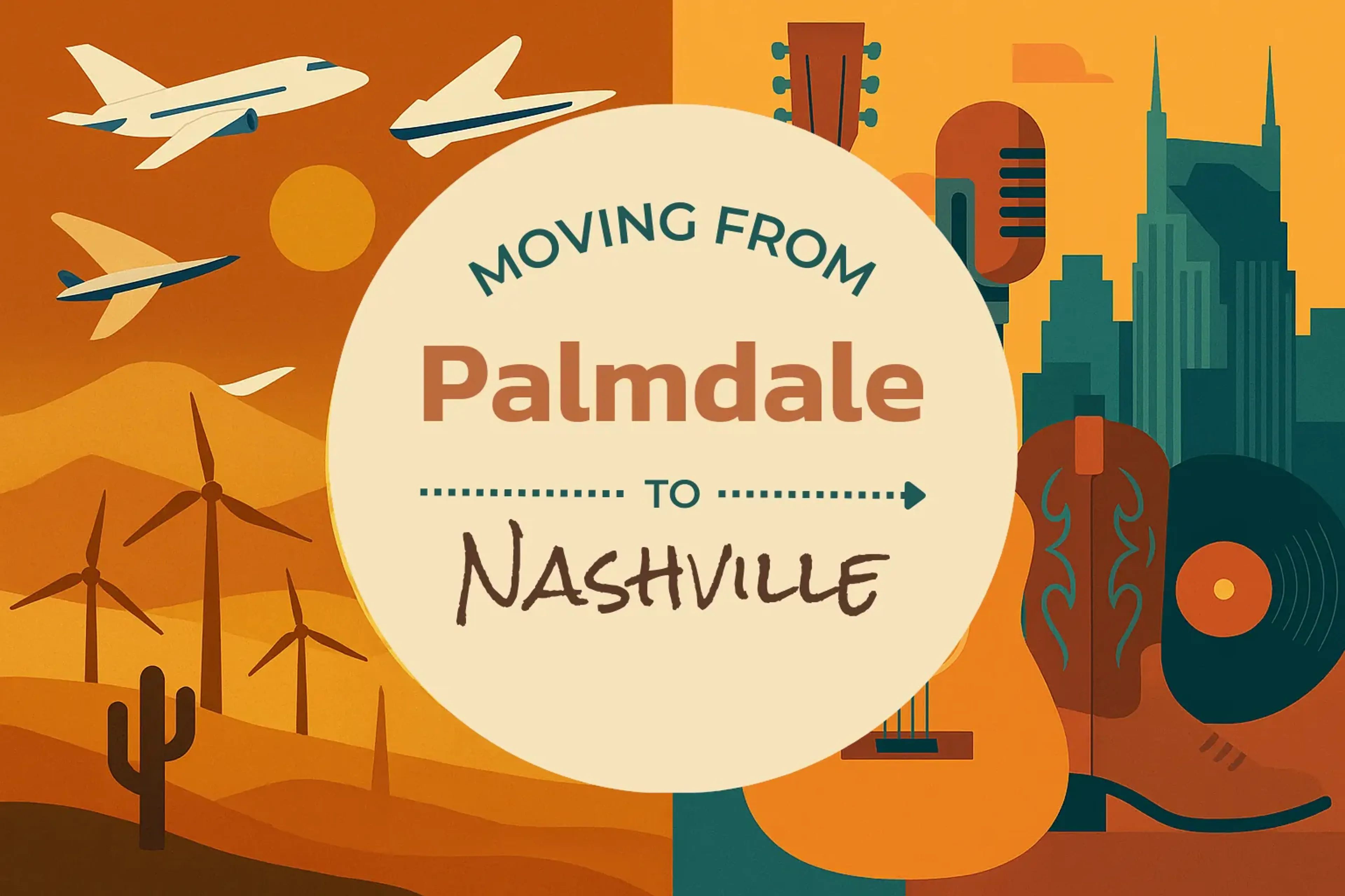 Side-by-side comparison of Palmdale to Nashville moving companies