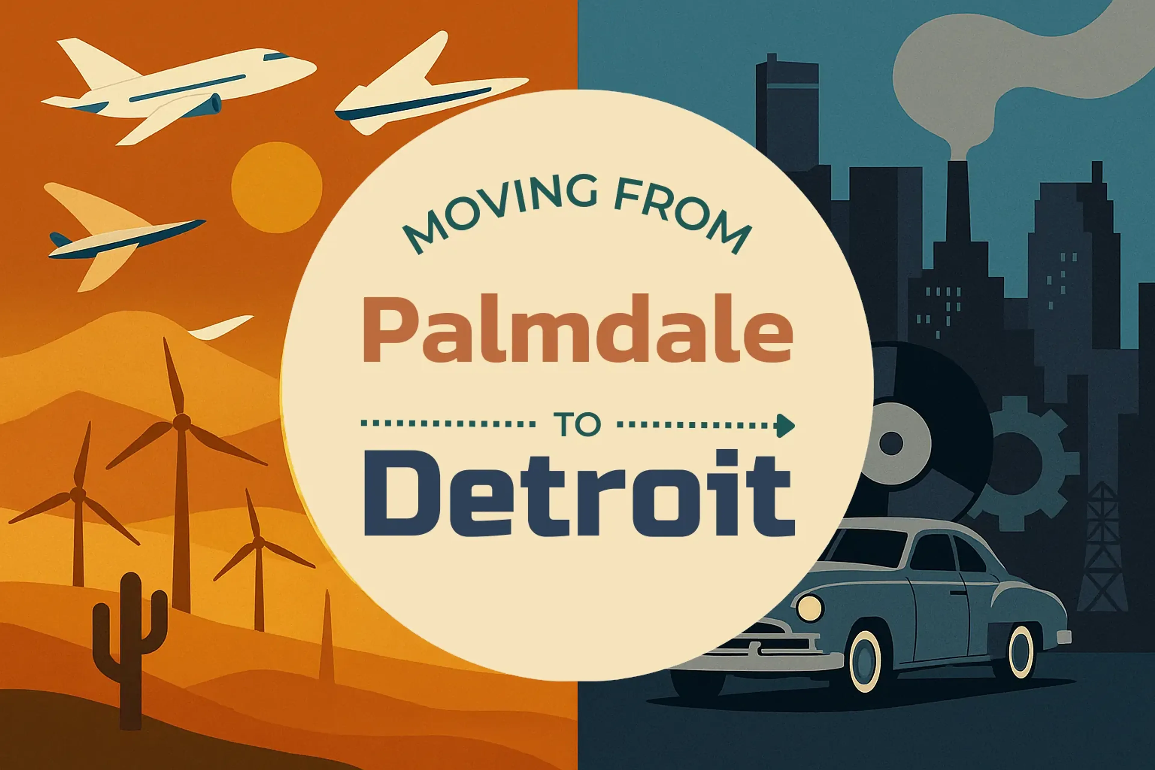 Side-by-side comparison of Palmdale to Detroit moving companies