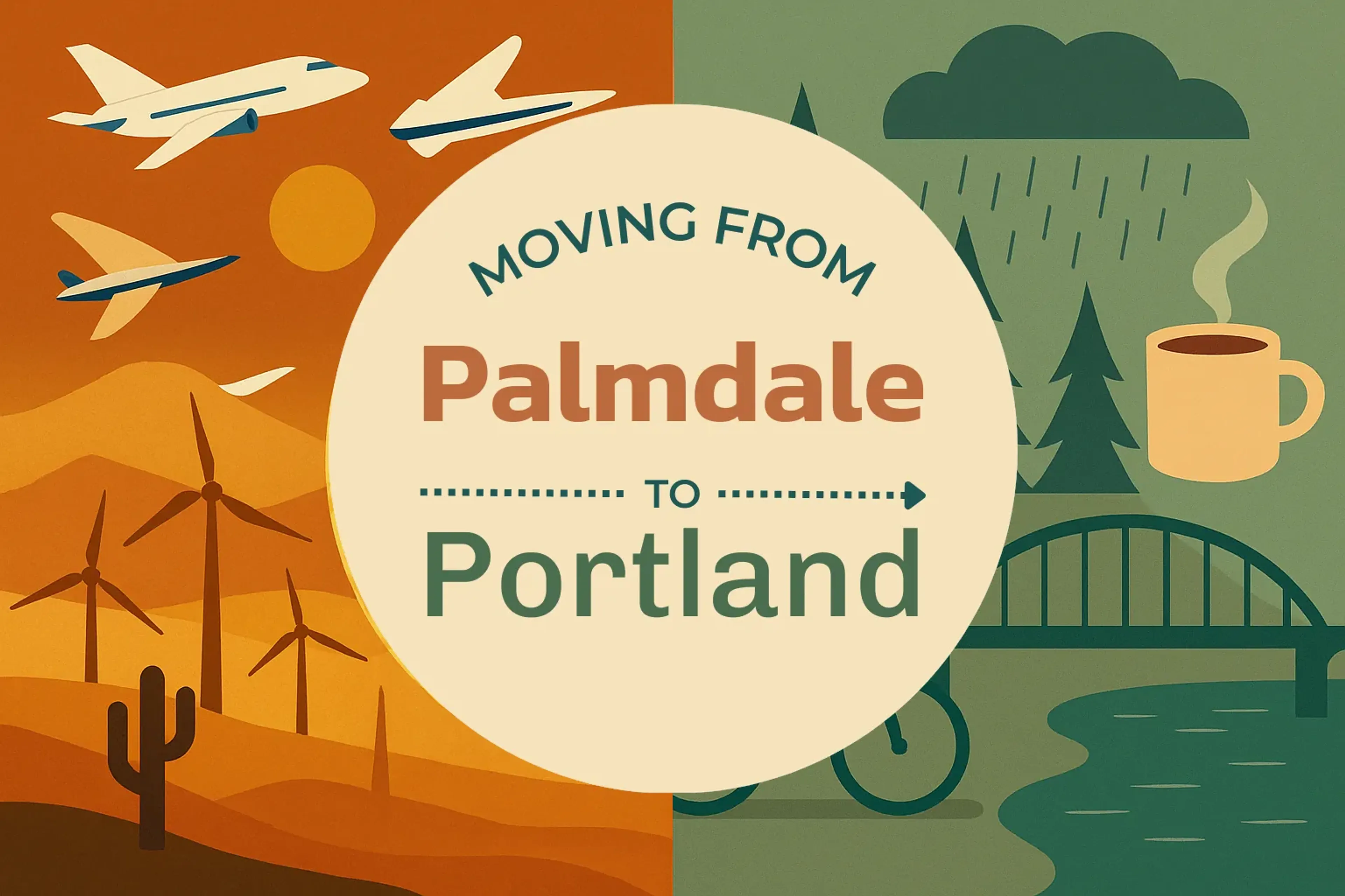 Side-by-side comparison of Palmdale to Portland moving companies
