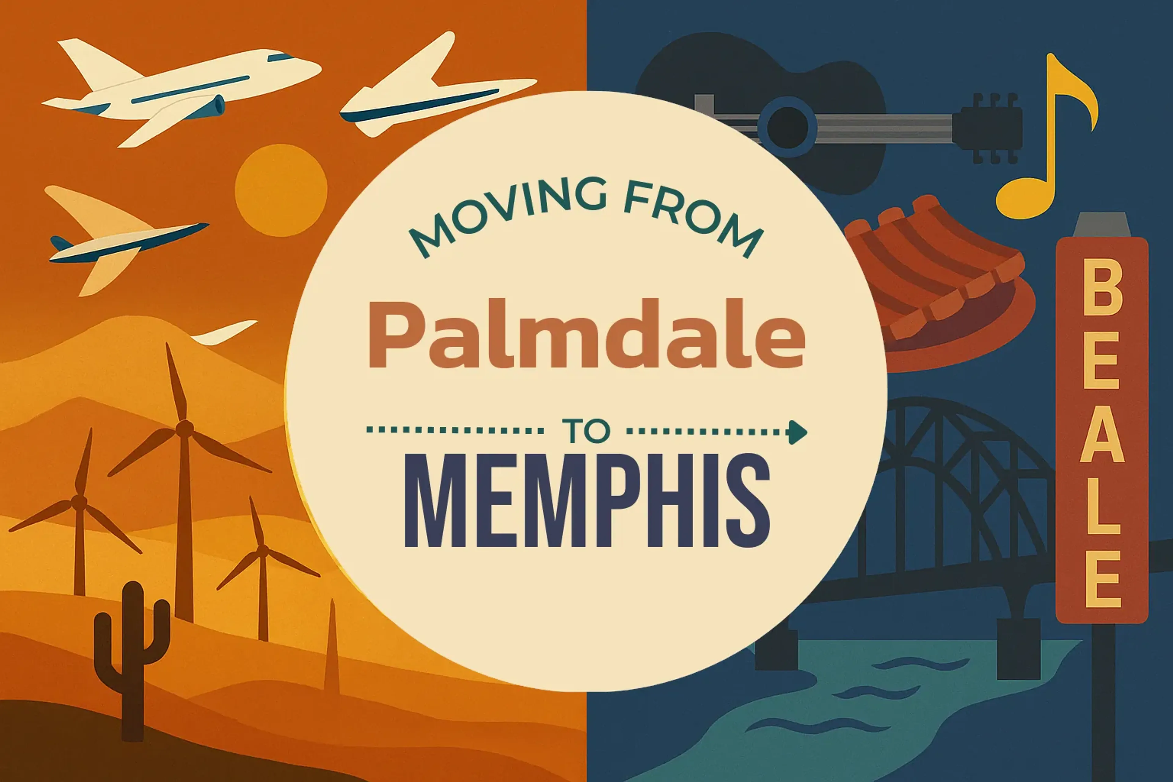 Side-by-side comparison of Palmdale to Memphis moving companies
