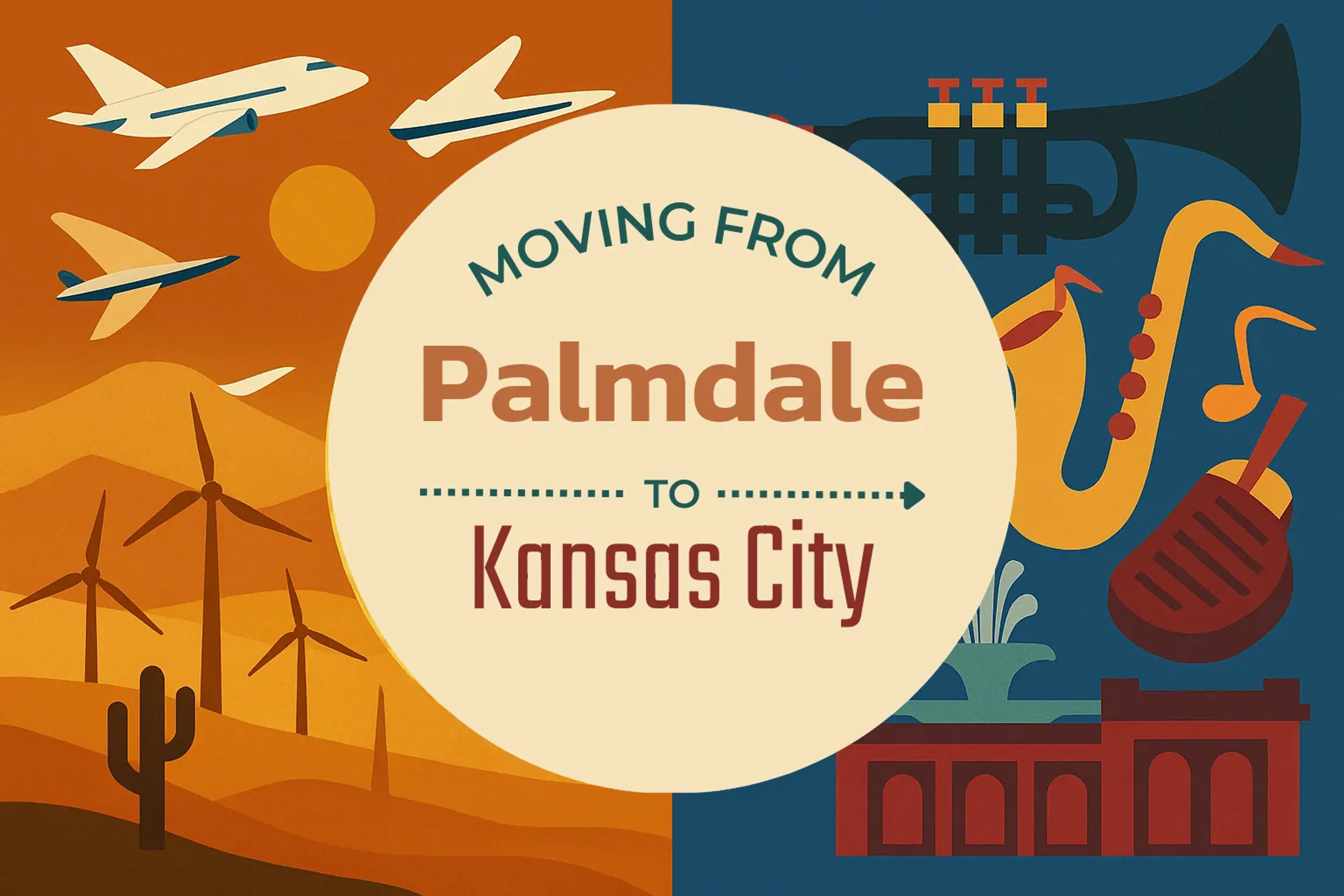 Side-by-side comparison of Palmdale to Kansas City moving companies