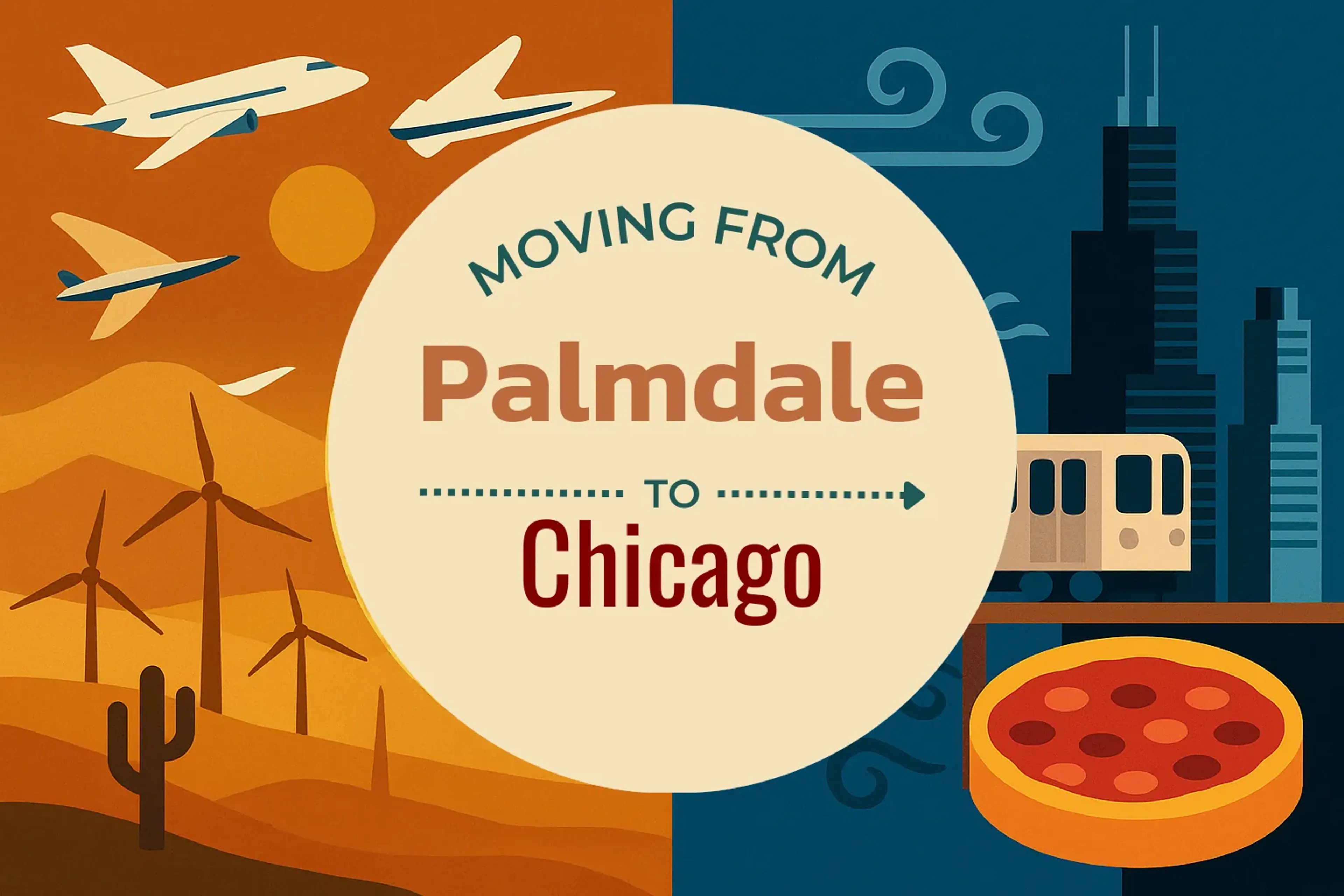 Side-by-side comparison of Palmdale to Chicago moving companies