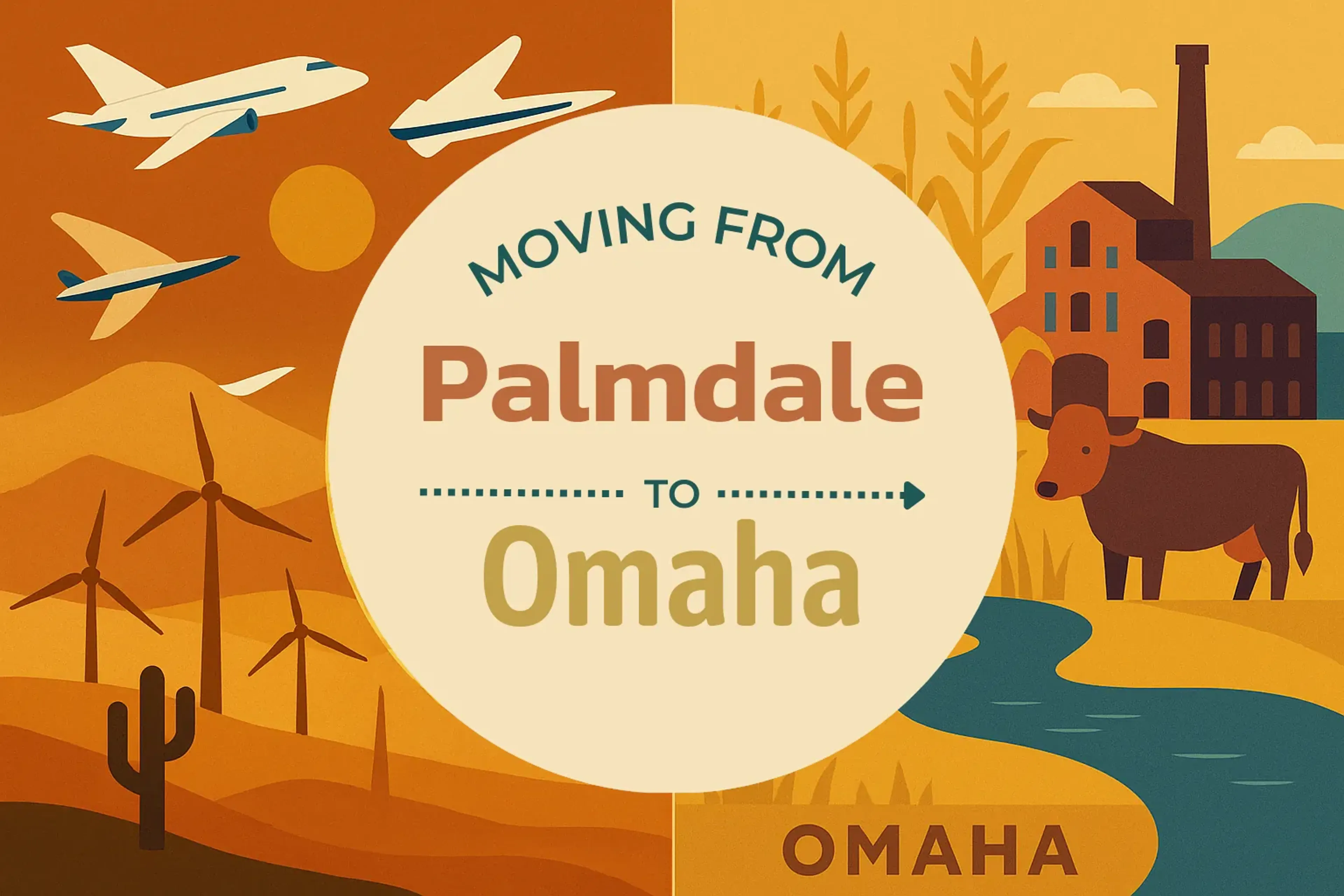 Side-by-side comparison of Palmdale to Omaha moving companies