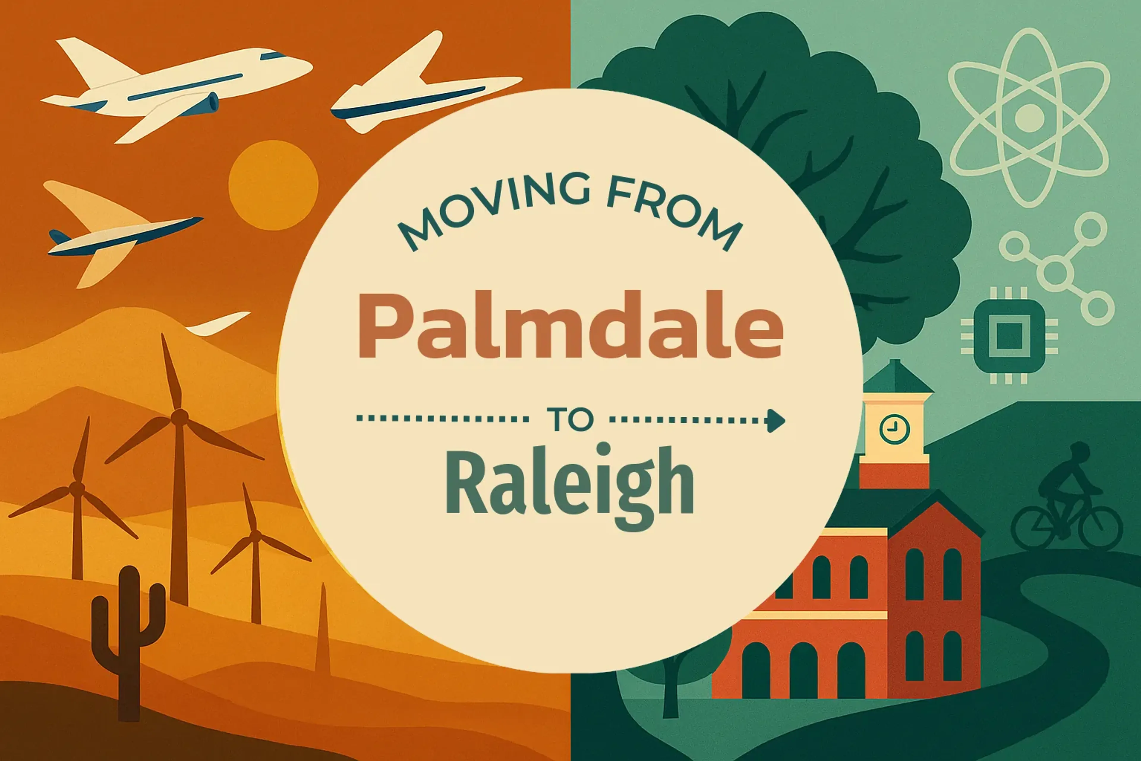 Side-by-side comparison of Palmdale to Raleigh moving companies