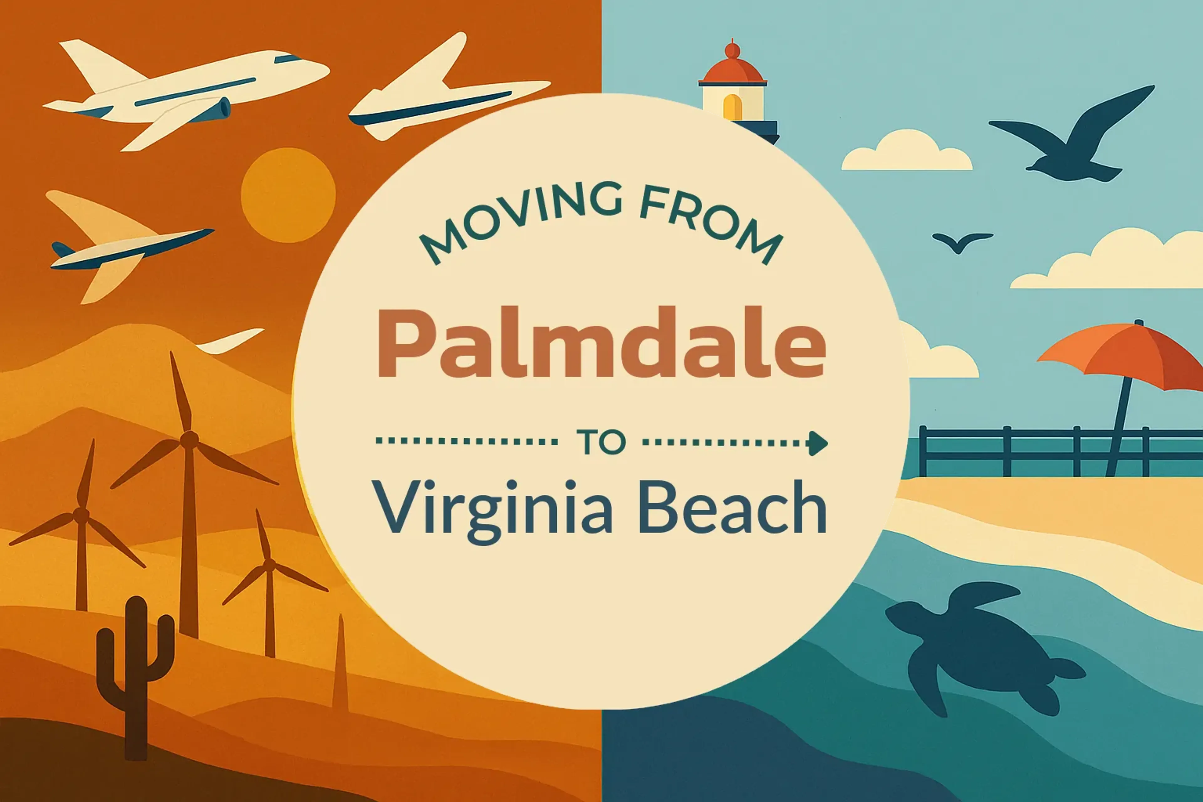Side-by-side comparison of Palmdale to Virginia Beach moving companies