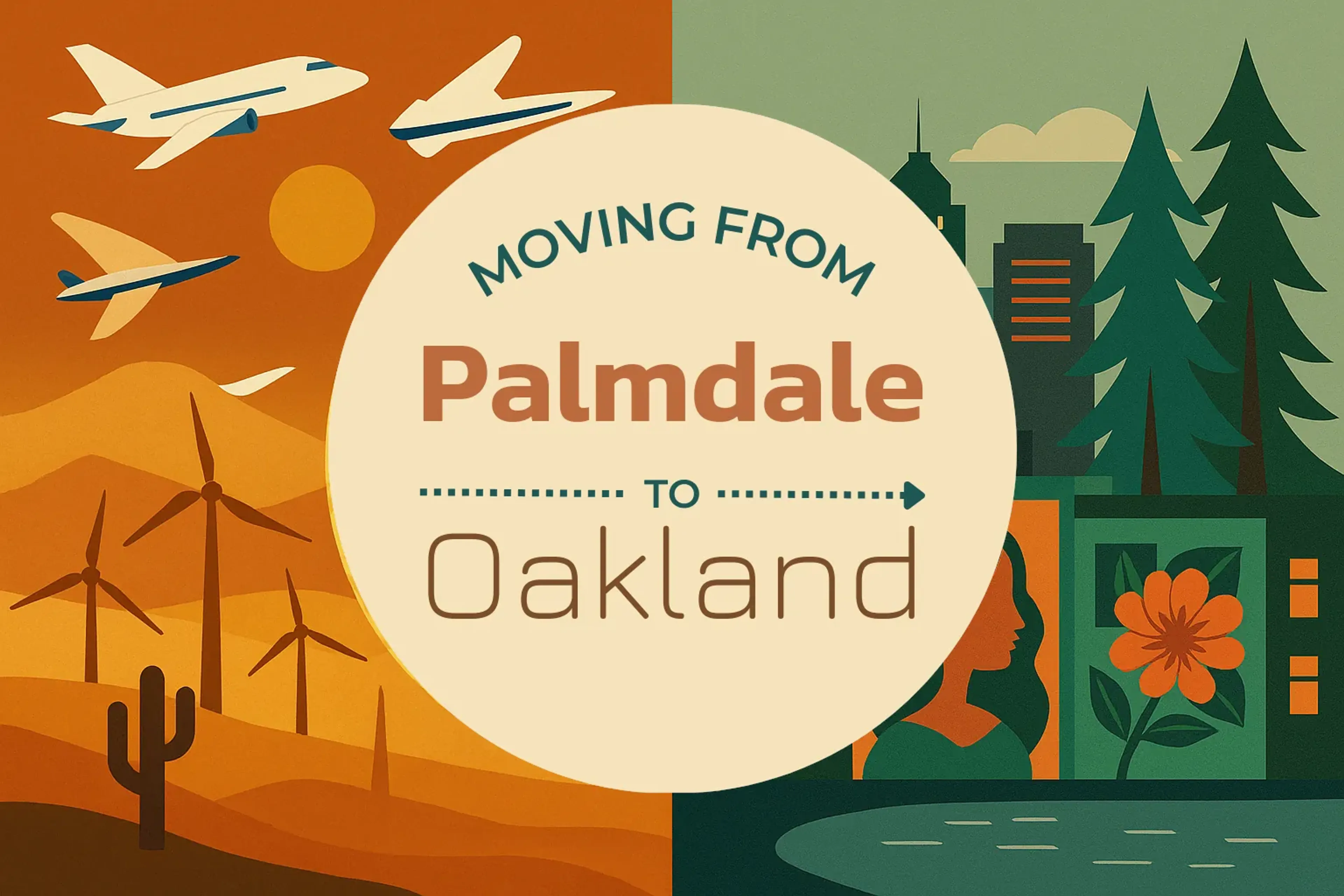 Side-by-side comparison of Palmdale to Oakland moving companies