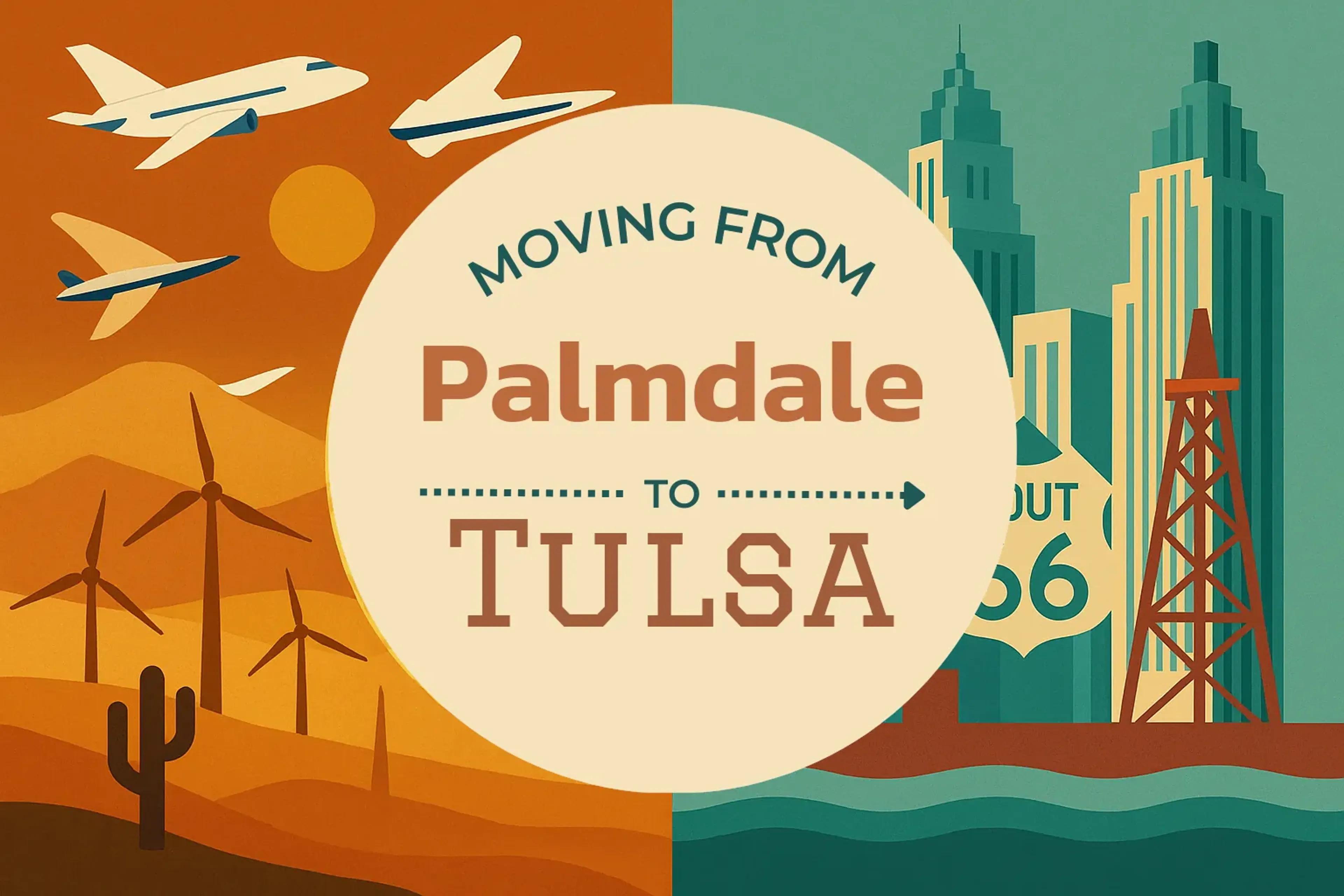 Side-by-side comparison of Palmdale to Tulsa moving companies